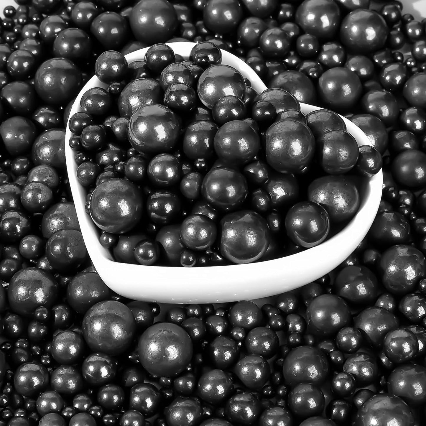 Edible Pearl Sprinkles,Black Pearls Sugar Sprinkle,130g Mix Size Halloween Baking Cake Decorations Candy,Cupcake Toppers,Cookie Decorating Donuts Ice Cream Toppings, Birthday Party Supplies