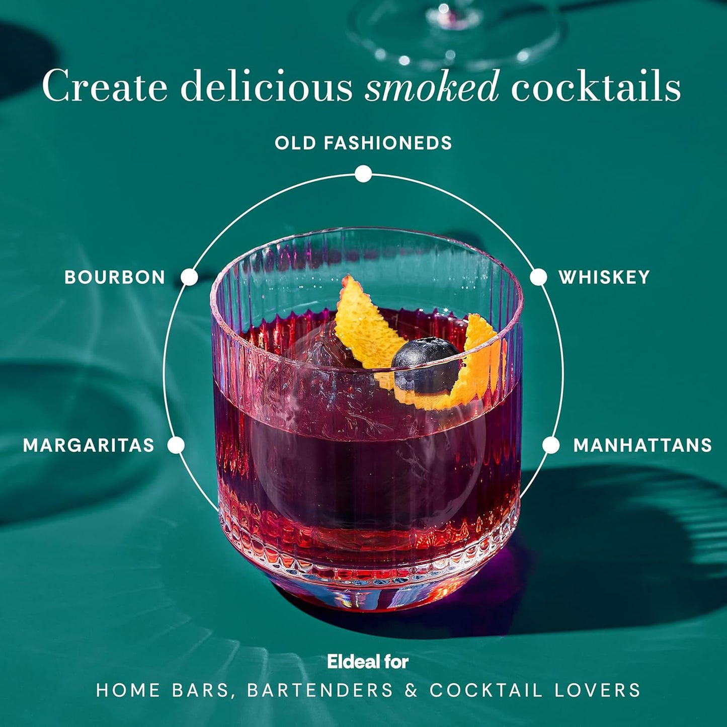 Cocktail Smoker Kit – Whiskey Smoker Glass Dome Infuser for Old Fashioned – Crafty Mixologist Smoking Kit with Torch, Wood Plate & Flavored Chips – Smoker for Drinks