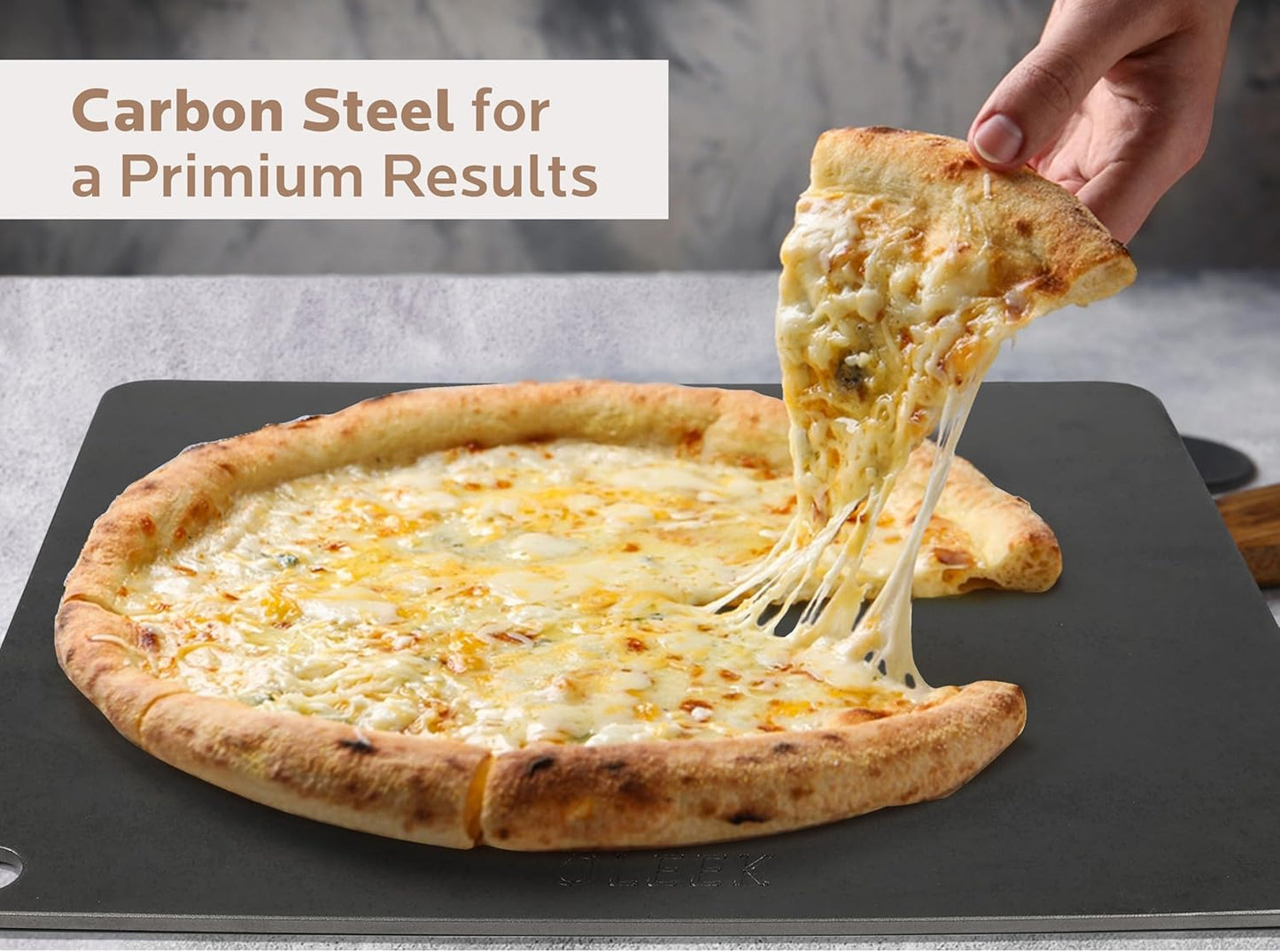 OLEEK Pizza steel Sheets for oven - Metal baking steels sheets for oven - Pizza steel 16x13.4 inches - Steel pizza stone for oven - Baking steels pro pizza - Baking stone for oven