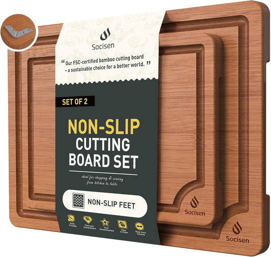 Bamboo Cutting Board Set Non Slip Feet Over Sink Day Gifts Best Mama Mommy Bonus Busy Mom Ever Christmas Xmas Birthday Law Step Stepmom Stepmother Who Have Everything Good Unique Useful Present