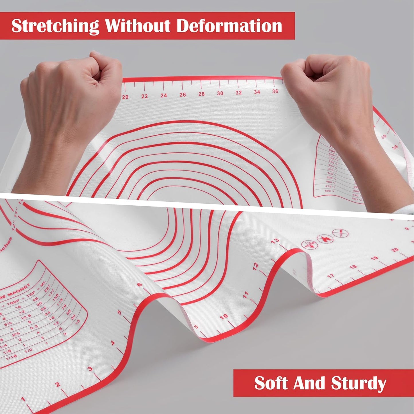 BlueBark 2 PCS - 24"L x 16"W Non-stick Silicone Baking Mat for Pastry & Dough, Sourdough Bread Making Tools, Kitchen Counter, Cooking Enthusiasts