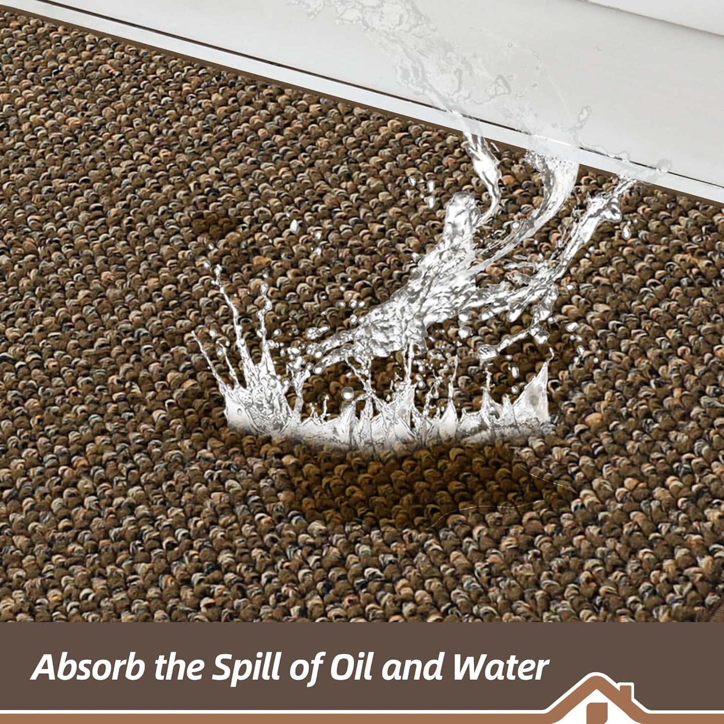 BEQHAUSE Kitchen Rugs 24"x36", Non-Slip Kitchen Mats for Floor, Super Absorbent and Stain Resistant Kitchen Rugs, Machine Washable Rugs for Kitchen, Hallway, Laundry & Sink, Brown