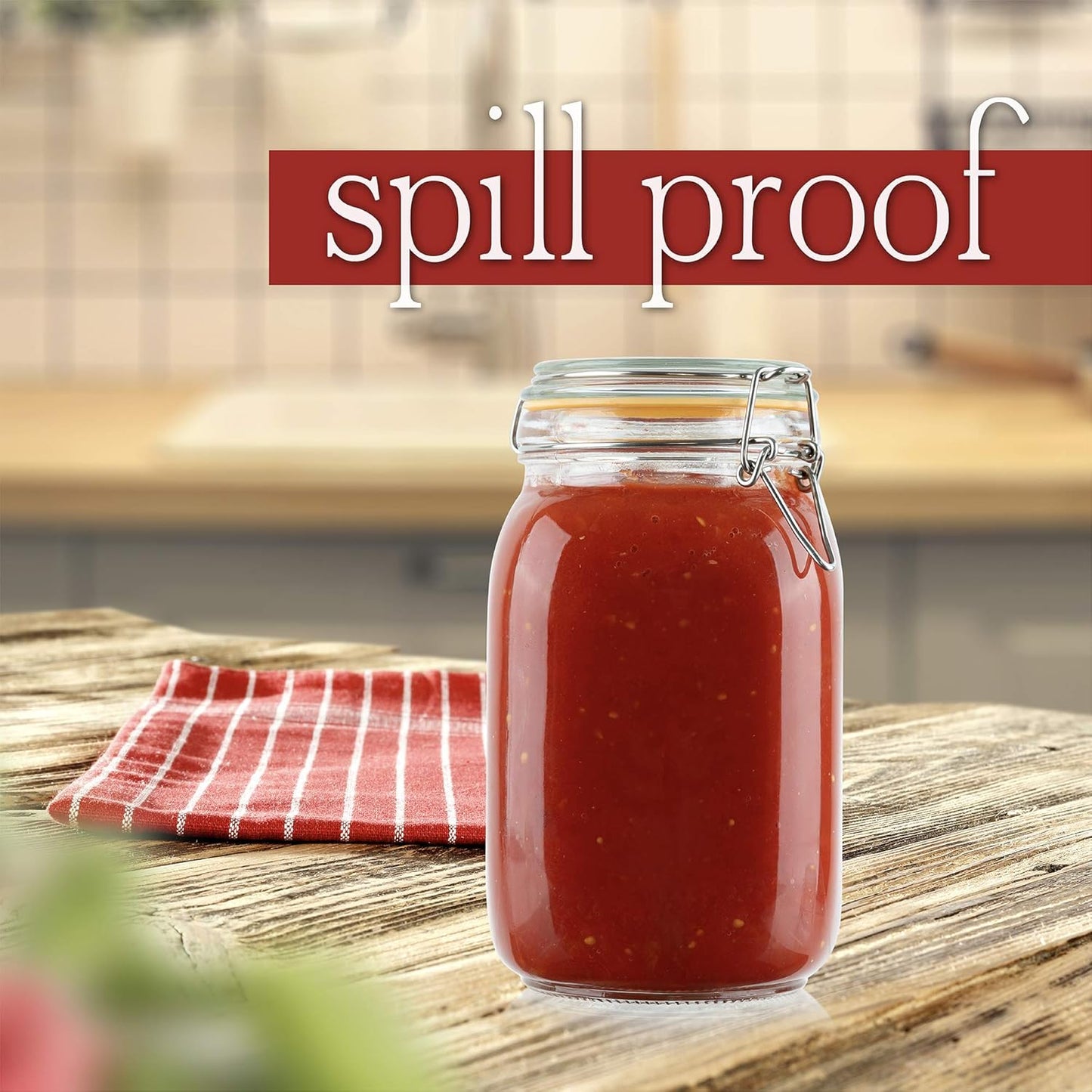 Galashield Glass Jars with Lids 50 oz Food Storage Jars with Airtight Lids Leak Proof Glass Canisters Kitchen Jars