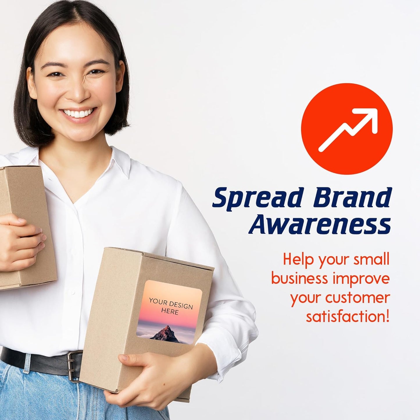 100 Custom Vinyl Stickers - Upload Your own Image, Text, Design, Logo - Personalized Logo Labels for Handmade, Packaging, Bottle, Jars, Candle, Brand Stickers (Mountain, 5x5 Square)