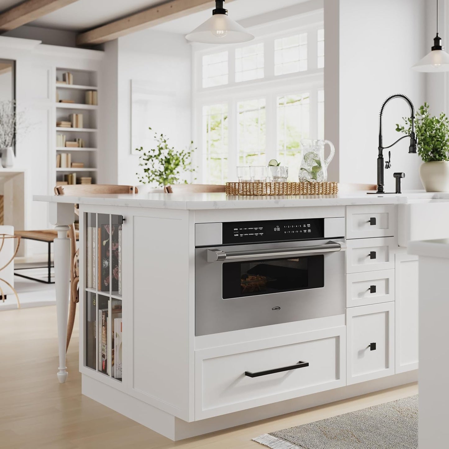 KoolMore KM-MD30-SS Microwave Drawer, Capacity in Stainless-Steel, 30 in/1.2 cu. ft, Silver