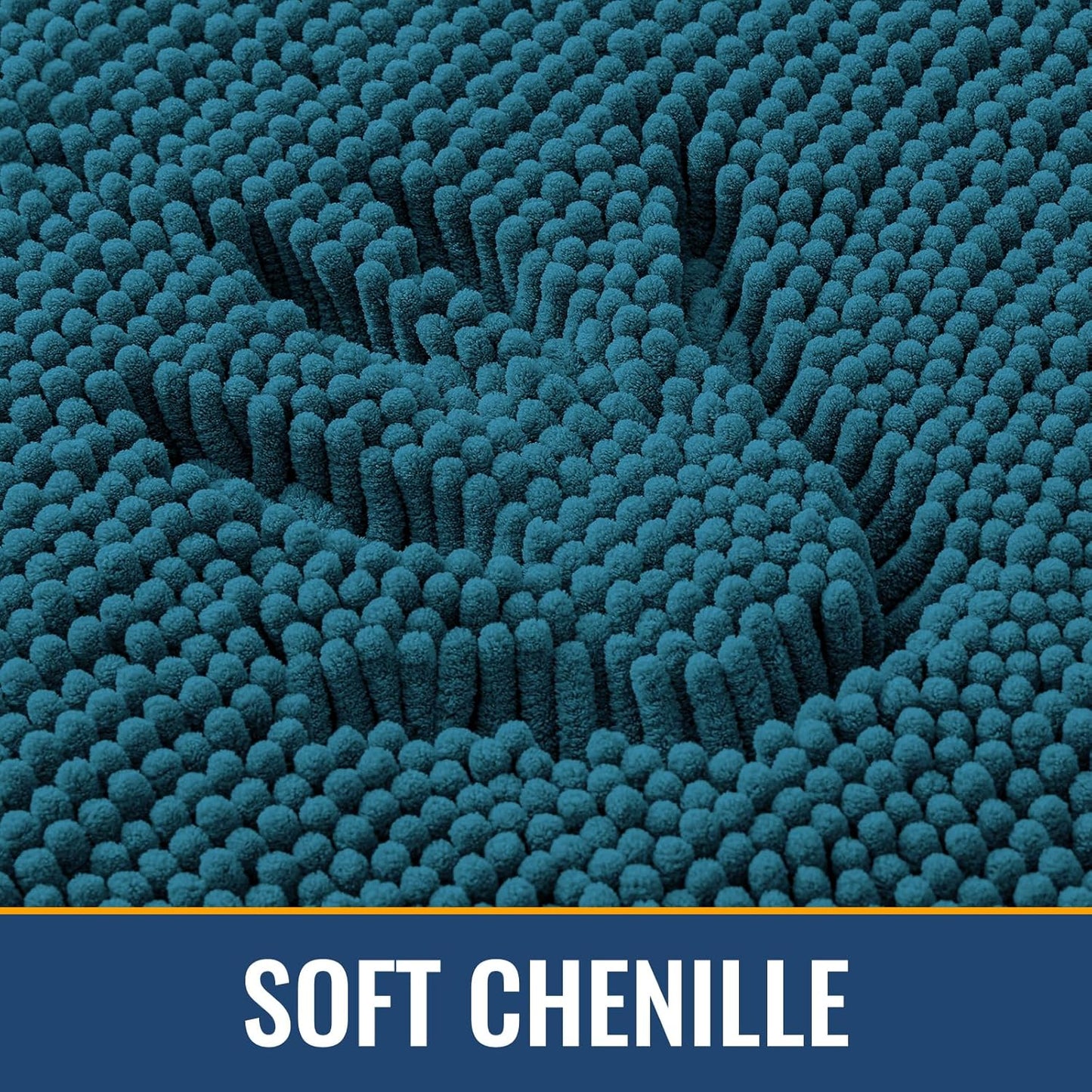 Arotive Bathroom Rugs 30x20, Extra Soft Absorbent Shaggy Chenille Bath Rugs, Machine Washable Rubber Backing Non-Slip Bath Mats for Bathroom Floor Tub and Shower, Home Decor Accessories, Peacock Blue