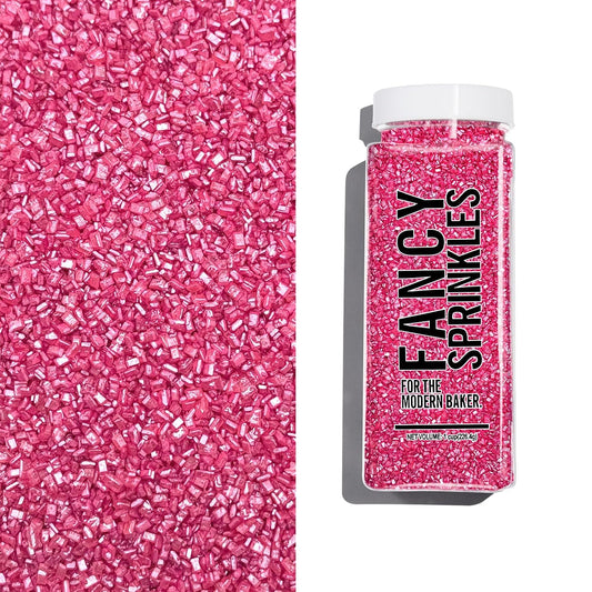 Fancy Sprinkles Tourmaline Pink Fancy Sugar Pearlescent, Sparkly Sugar Crystals (8 OZ)