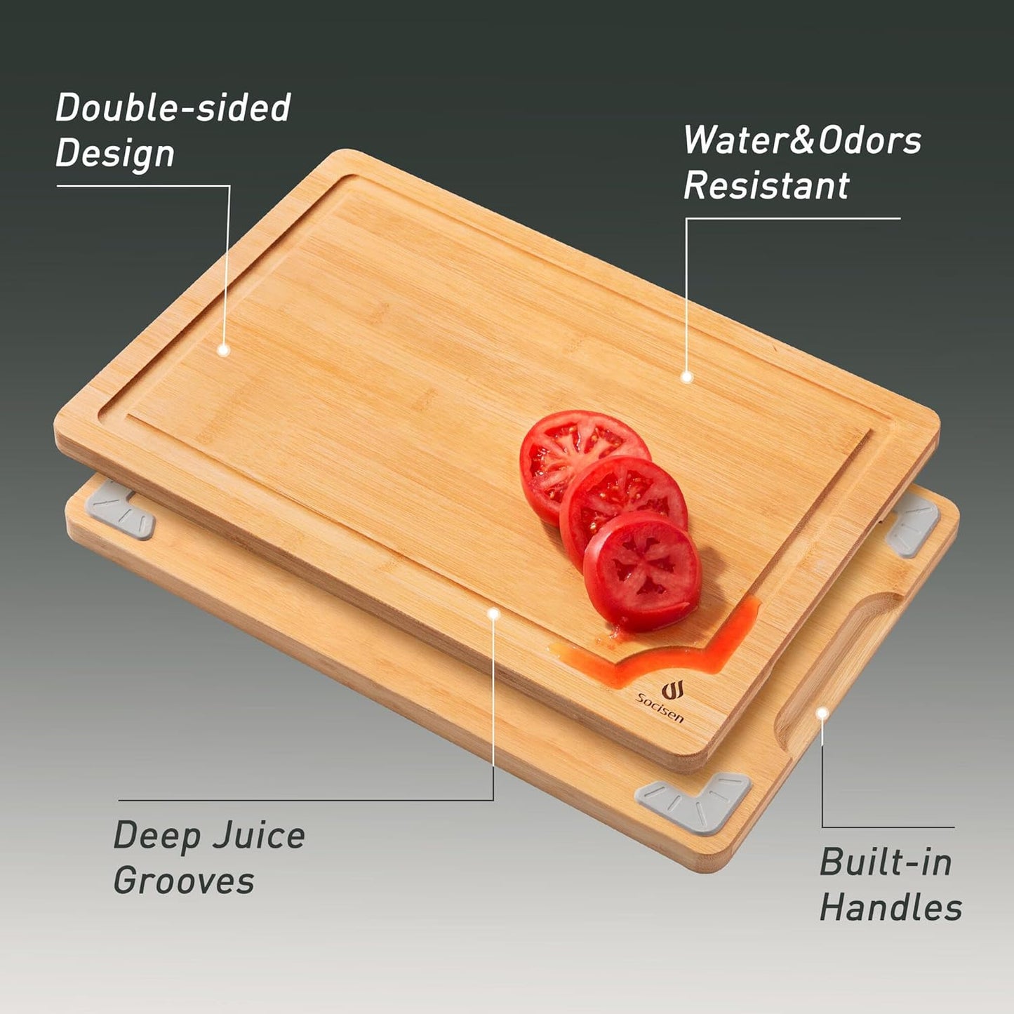 Extra Large Bamboo Board Charcuterie Non Slip Feet Over Sink Wooden Cutting Chopping Board Butcher Block Nice Solid Thick Juice Groove Big Xl XXl xlarge Hardwood Kitchen Counter Organic Meat BBQ Kit