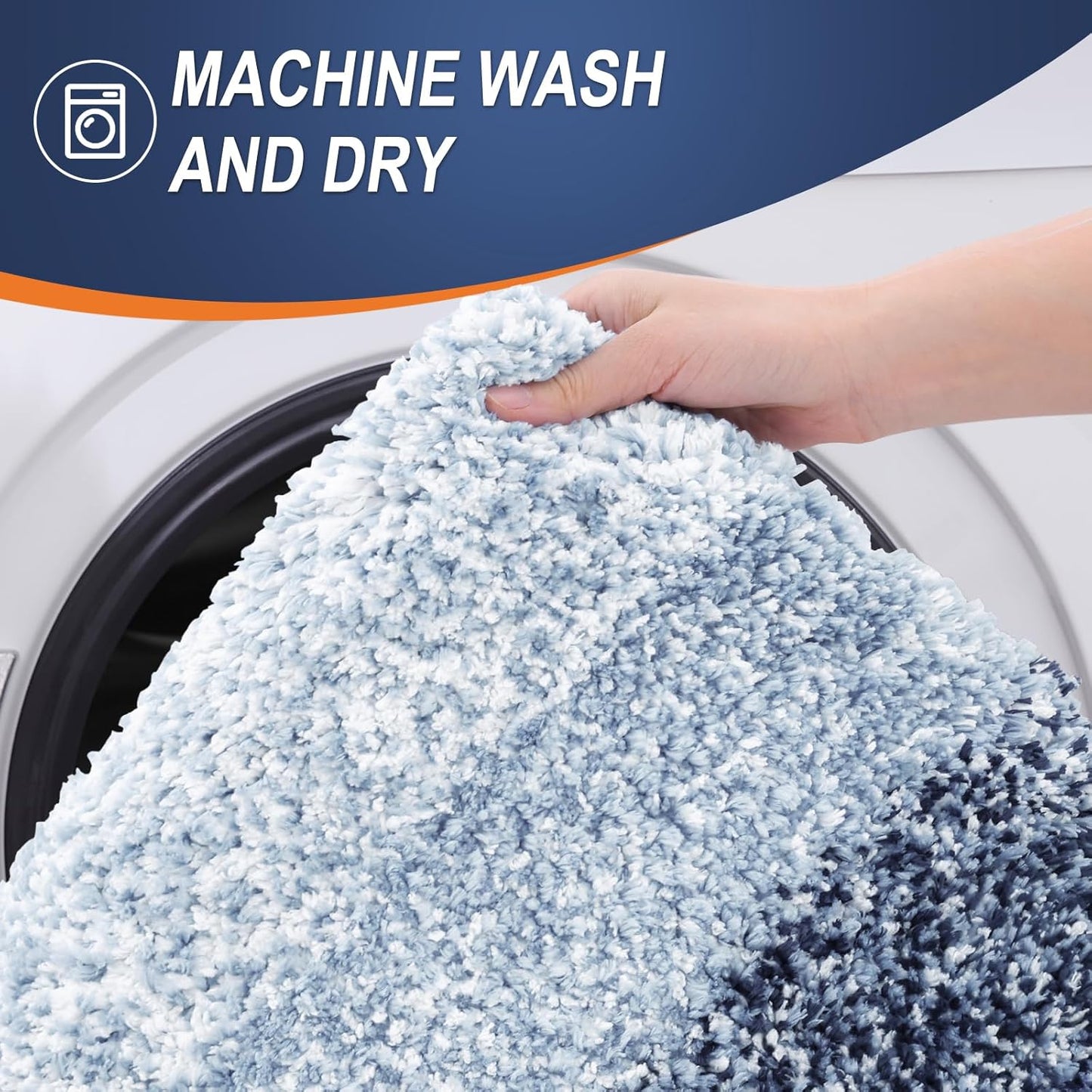 OLANLY Bathroom Runner Rugs 70x24, Extra Soft Absorbent Microfiber Bath Rugs, Rubber Backing, Quick Dry, Washable Bath Mats for Bathroom Floor, Tub and Shower, Home Decor Accessories, Navy Blue