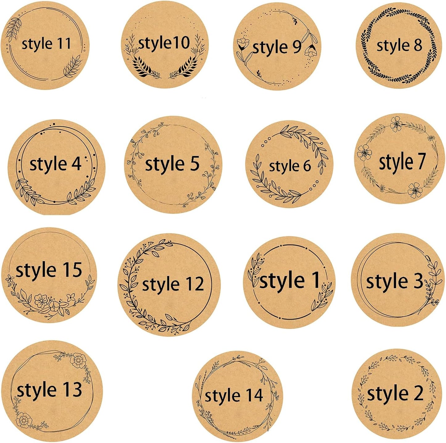 Custom Stickers Kraft Paper Labels Personalized Withe Text, Business Logo Customized Food Jars Labels Bakery Label Sticker Package Favor Canning Circle 100pcs (Style 12)