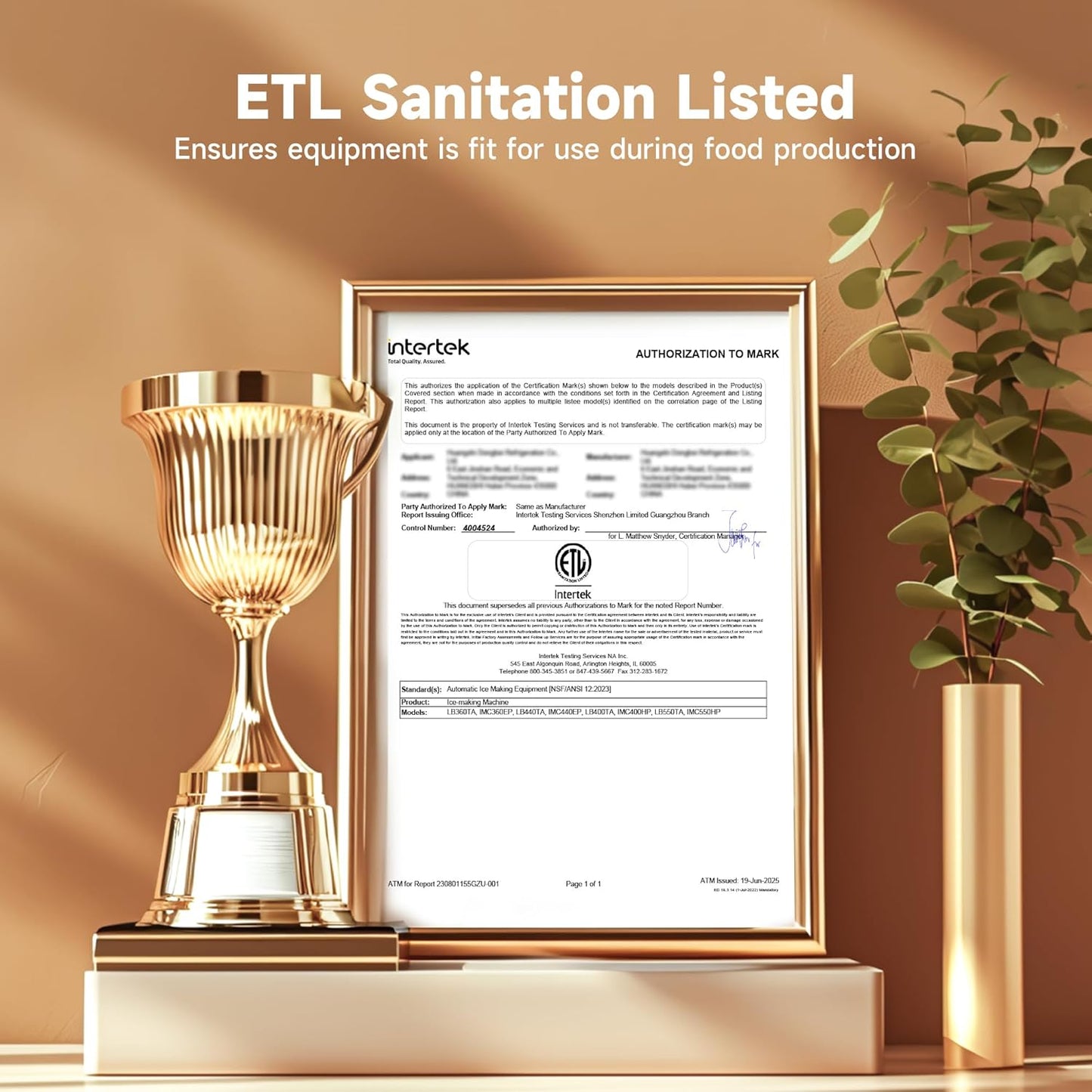 Commercial Ice Maker Machine, 500 lbs /24 h, 330 lbs Storage Bin, Stainless Steel, Automatic Cleaning, Blue Ray, Perfect for Bar or Business, Includes Ice Shovel, Connection Hose