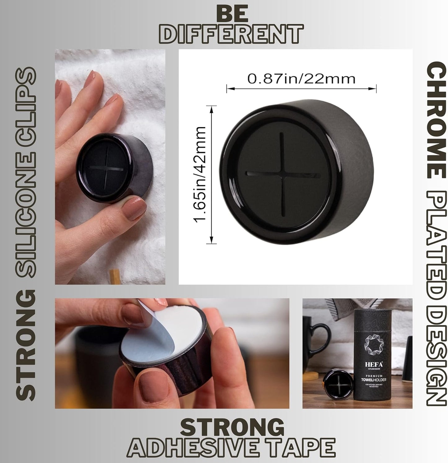 HEFA Towel Holder, Towel Hooks, Dish Towel Holder, Kitchen Organization, Bathroom Accesories, Kitchen Towel Hook, Kitchen Towel Holder, Hand Towel Holder, Kitchen Gadgets 4 Pack