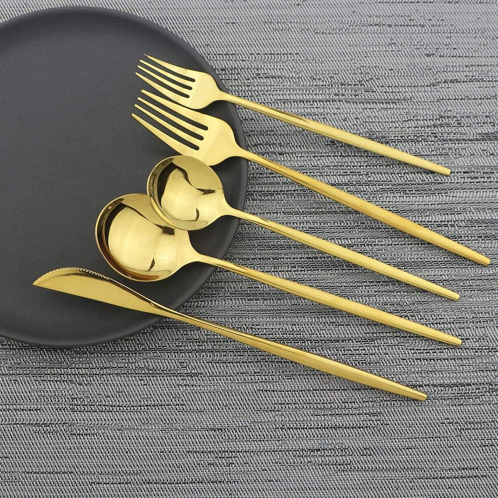 JASHII 30-Piece Stainless Steel Satin Finish Flatware Set - Mirror Polished Tableware Cutlery for Home and Restaurant - Dishwasher Safe