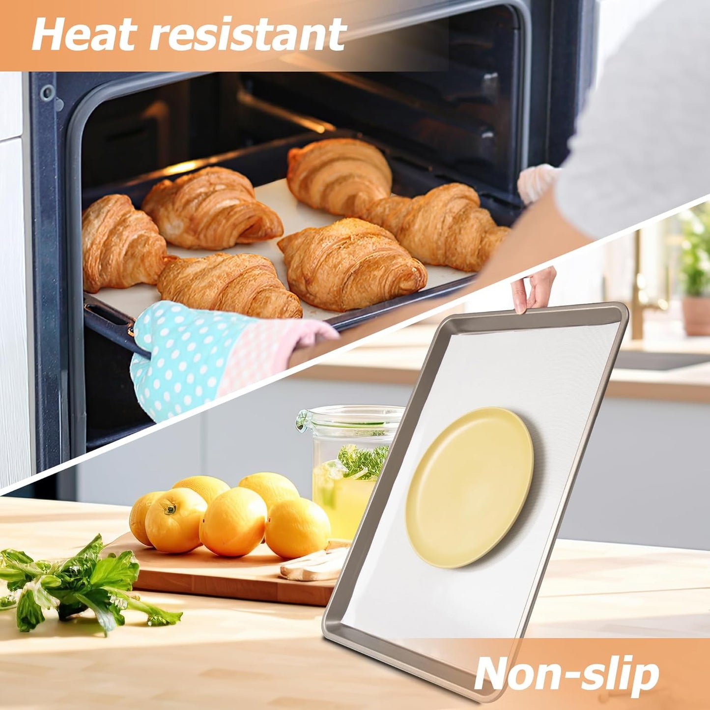 Silicone Baking Mat Roll, Non-Stick Heat Resistant Food Grade Baking Mats, Non-Slip Reusable Air Fryer Linner, Freeze Dryer Mat, Counter Mat, Oven Liner, Refrigerator Liners - 16IN x 10FT