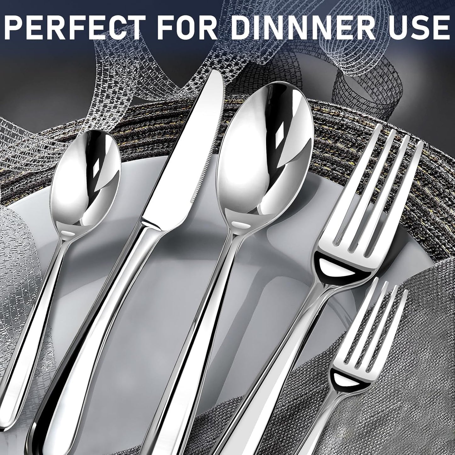 Heavy Duty Silverware Set for 6, 30 Piece Premium Stainless Steel Flatware Utensils Cutlery Set Including Steak Knife Fork and Spoon, Dishwasher Safe, Gift Package for Wedding Housewarming