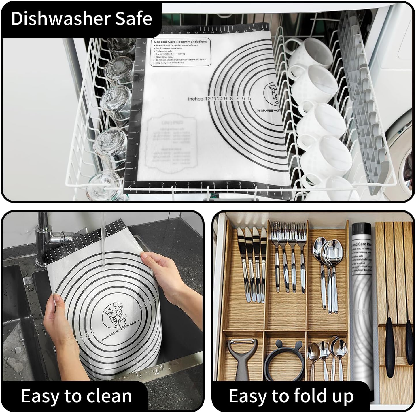 Silicone Macaron Baking Mat, Non Stick Pastry Mat for Rolling Dough,Silicone Mat for Baking Pizza, Cookie, Bread, Fondant, Macarons, Reusable and Large Silicone Mat