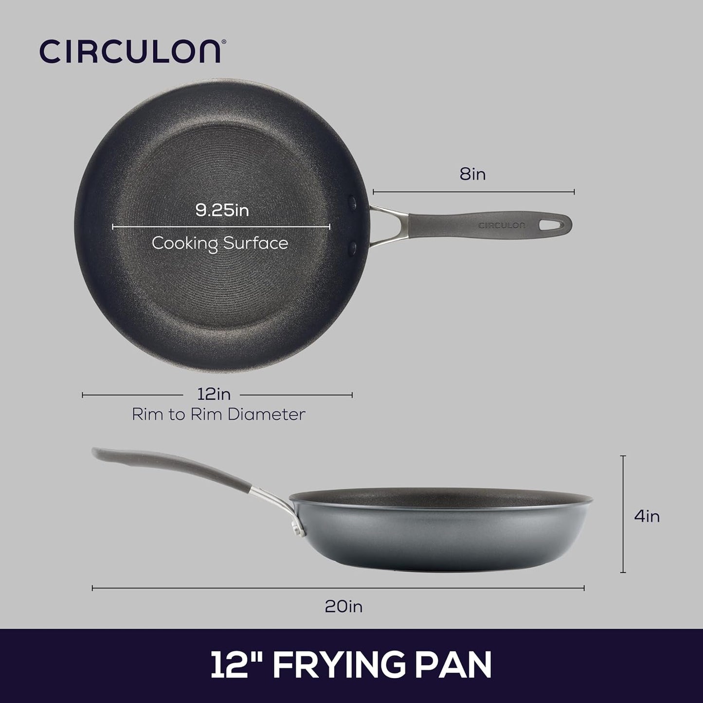 Circulon A1 Series with ScratchDefense Technology Nonstick Induction Frying Pan/Skillet, 12 Inch, Graphite