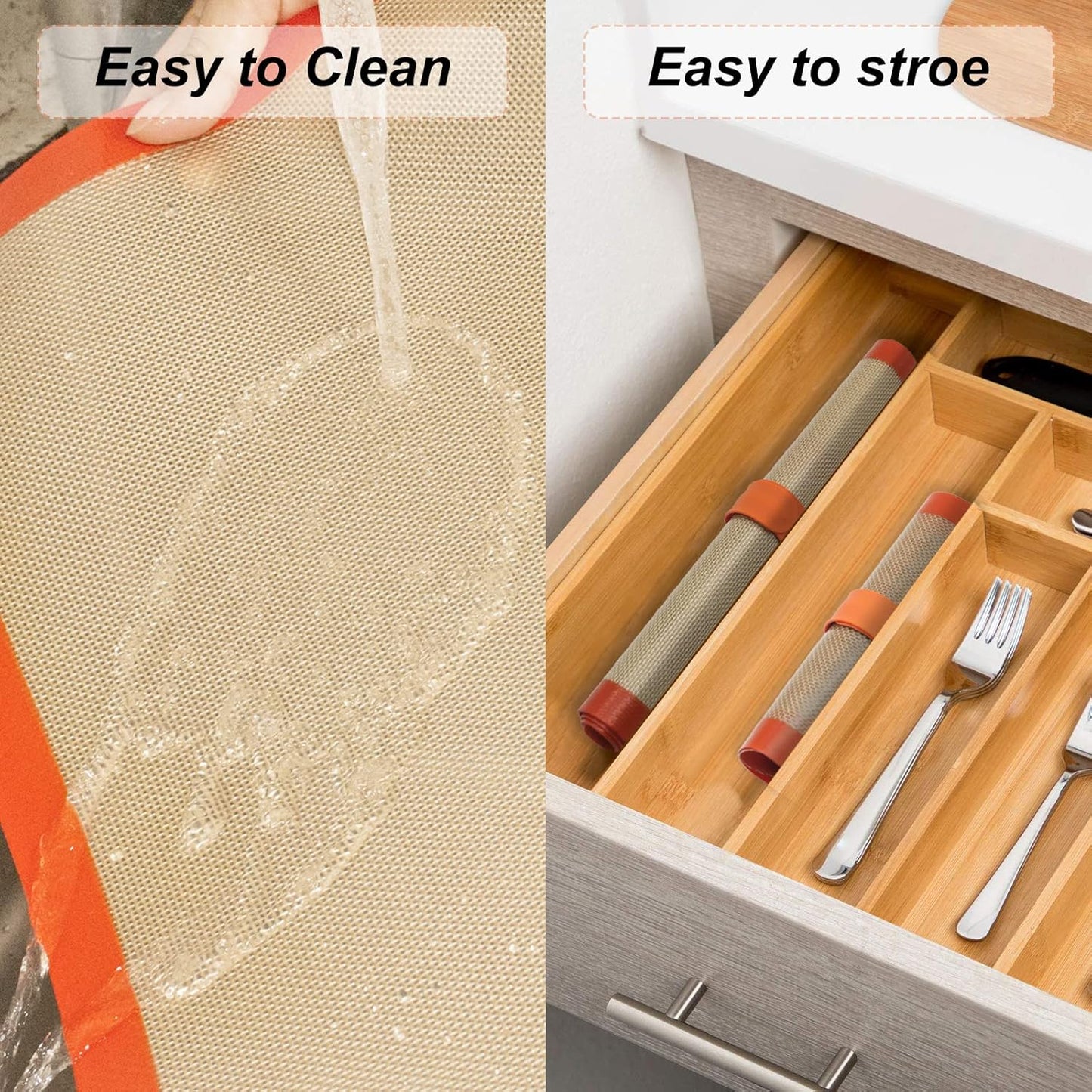 Quarter Sheet Silicone Baking Mats, 7-7/8"x 11-4/5" Food Grade Liquid Silicone Mats, Non-Stick Reusable Cookie Sheet Liners for Quarter Bake Pan for Cake/Toast/Pastry/Cookie/Bun/Bread(2PCS)