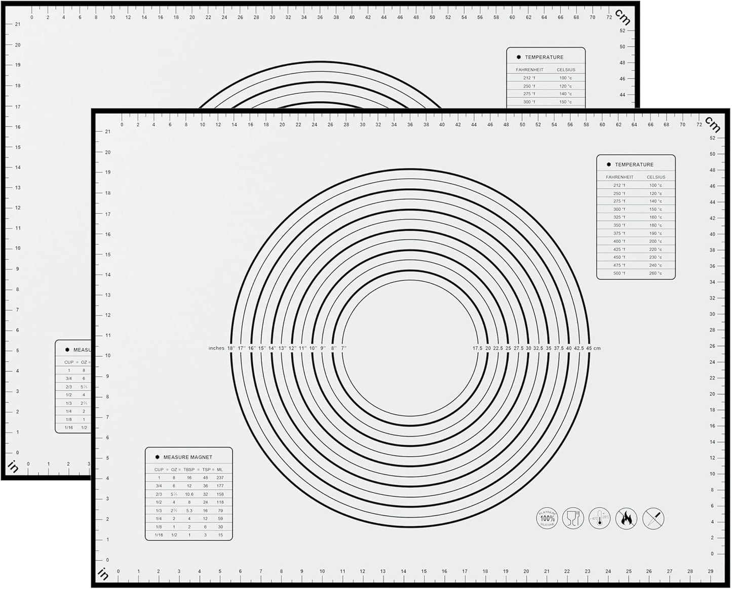 BlueBark 2 PCS - 32"L x 24"W Non-stick Silicone Baking Mat for Pastry & Dough, Sourdough Bread Making Tools, Kitchen Counter, Cooking Enthusiasts