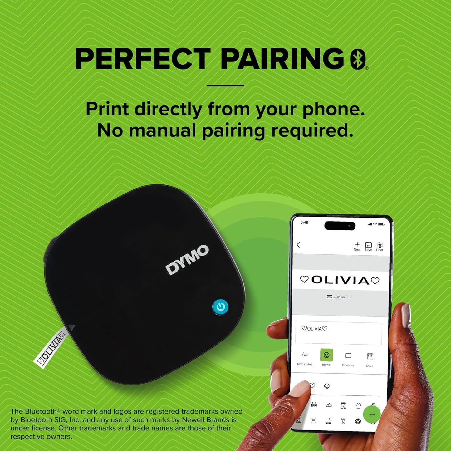 DYMO LetraTag 200B Bluetooth Label Maker Value Pack | Compact Label Printer | Connects Through Bluetooth Wireless Technology to iOS and Android | Includes 3 Assorted Label Tapes