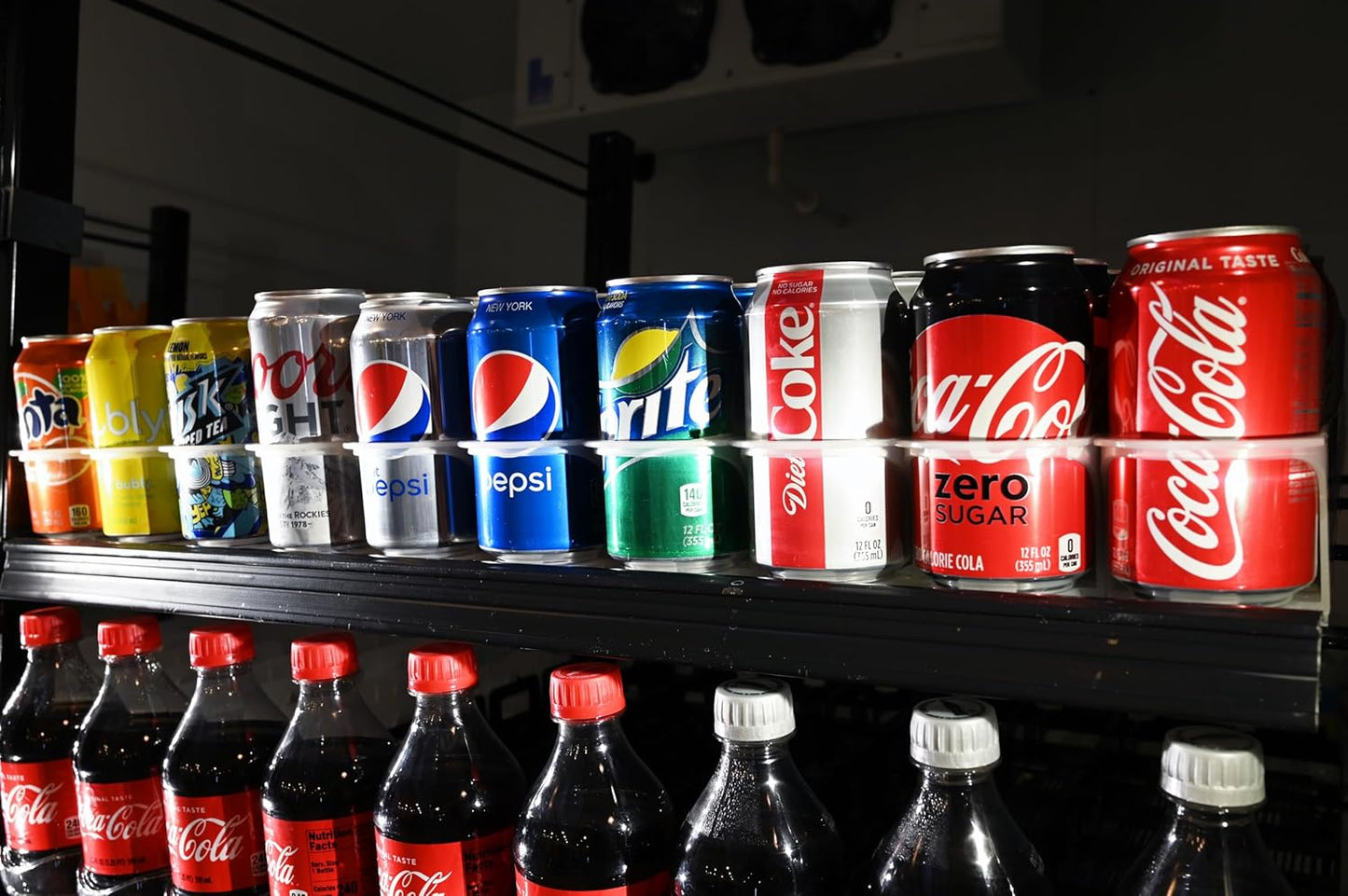 Display Technologies Gravity Fed Organizer for 12/16oz Beverages on Flat & Angled Shelves in Coolers (Pack of 6)