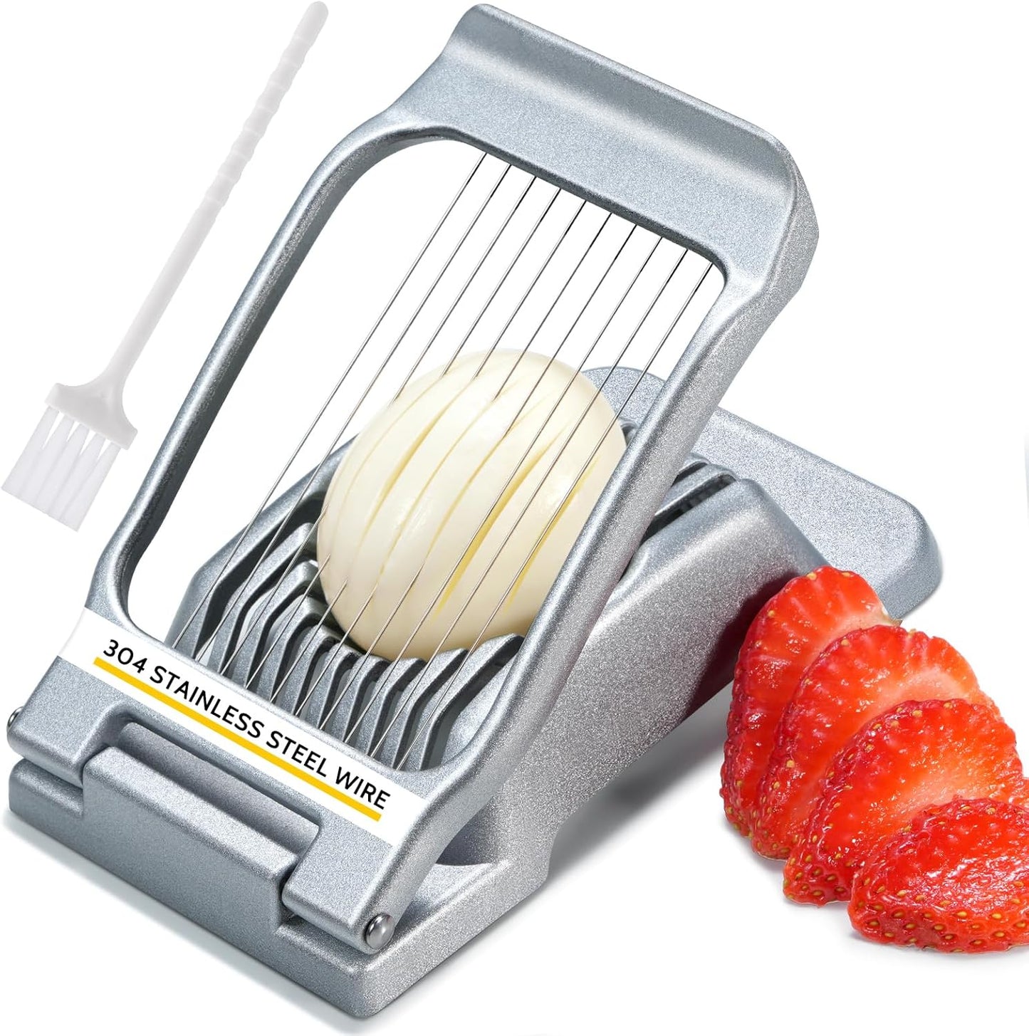 Heavy Duty Stainless Steel Wire Egg Slicer for Hard Boiled Eggs & Strawberry Other Soft Food