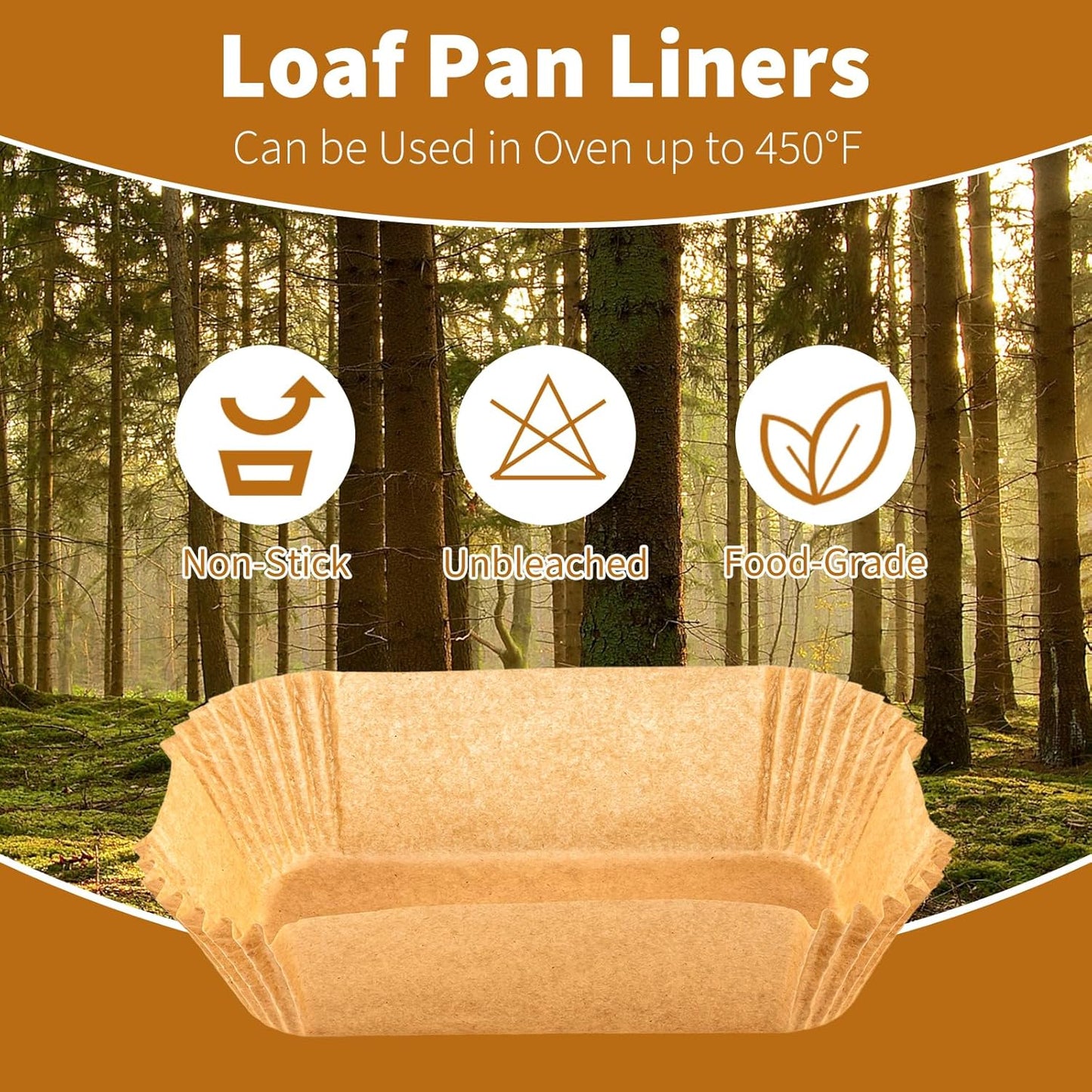 100 Pcs Loaf Pan Liners for Baking Bread 9x5 Inch, Disposable Non-Stick Bread Pan Liners, Pre Formed Rectangle Parchment Paper, Perfect for Baking Banana Bread, Cakes, Sourdough Bread(Brown)
