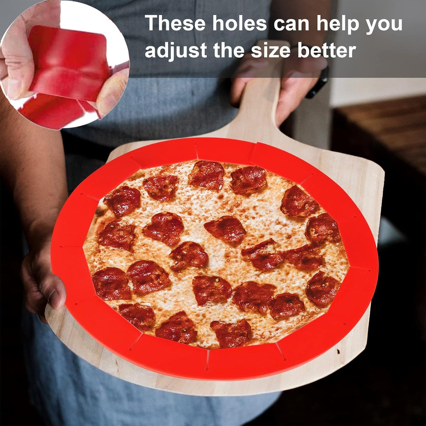 2 Pack Adjustable Silicone Pie Crust Shield Pie BPA-free Protectors Adjustable Bake Crust Protector Pie Crust Protector Cover Kitchen Tool for Baking Pie Pizza, Fit 8-11.5 Inch Pies(Red)