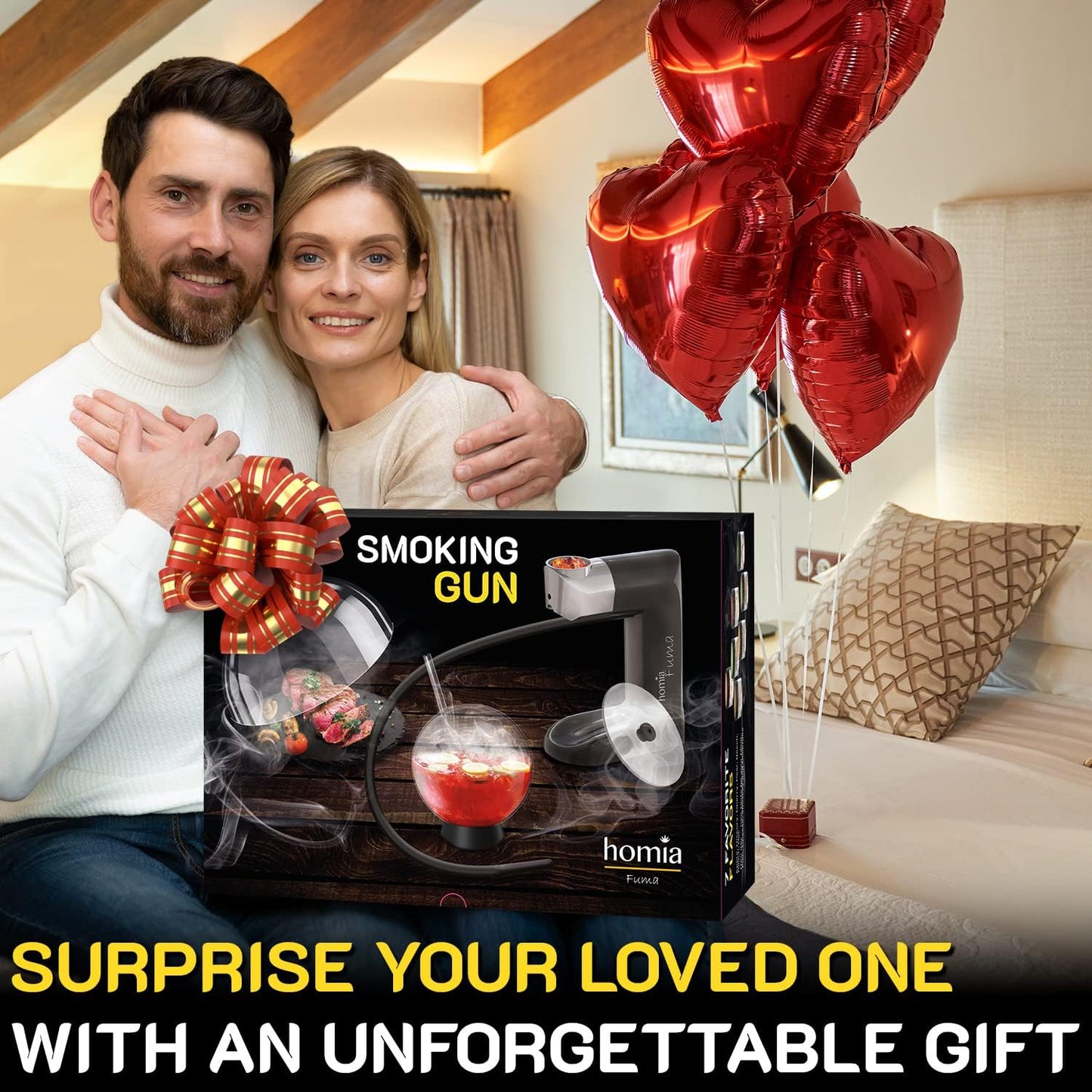 Cocktail Smoker Kit - Whiskey Smoker Kit - Smoke Infuser - Premium Kit, 14 PCS with Accessories and Wood Chips - Indoor Smoker - Gift for Men