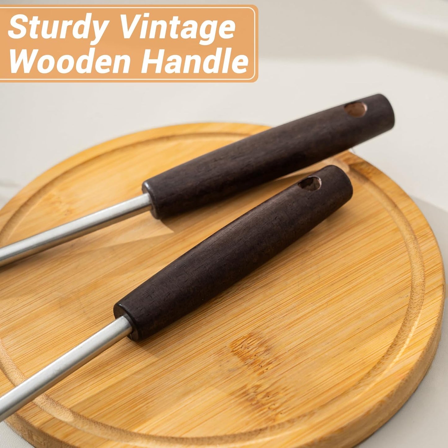 FJNATINH Cooking Utensils - Spatula, Ladle, Skimmer Spoon, Slotted Spatula - 4 Pieces Stainless Steel Wok Utensils Set for Carbon Steel