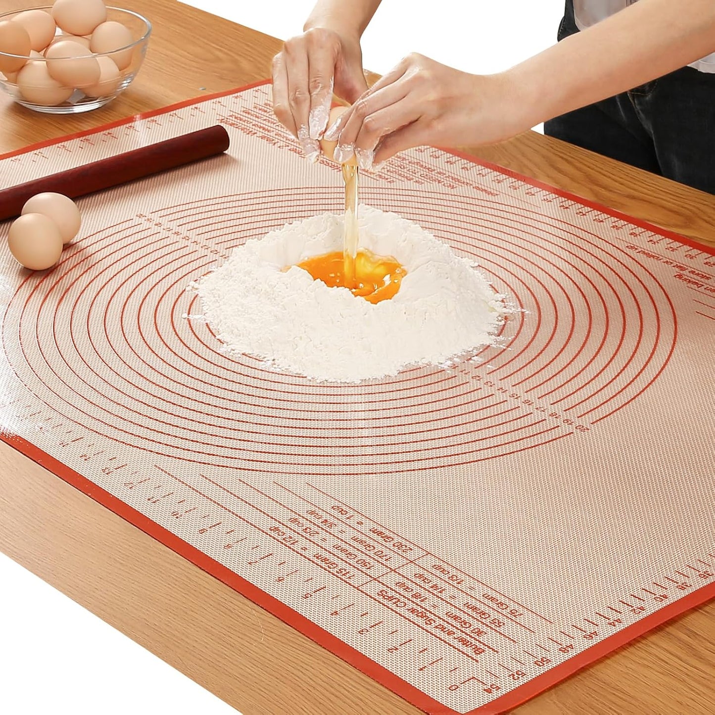 Silicone Pastry Mat 34x26 Inch - Nonstick Baking Mat Perfect for Dough, Pastry, Pie Crust, Fondant, Bread, Cookies, Pasta, Pizza