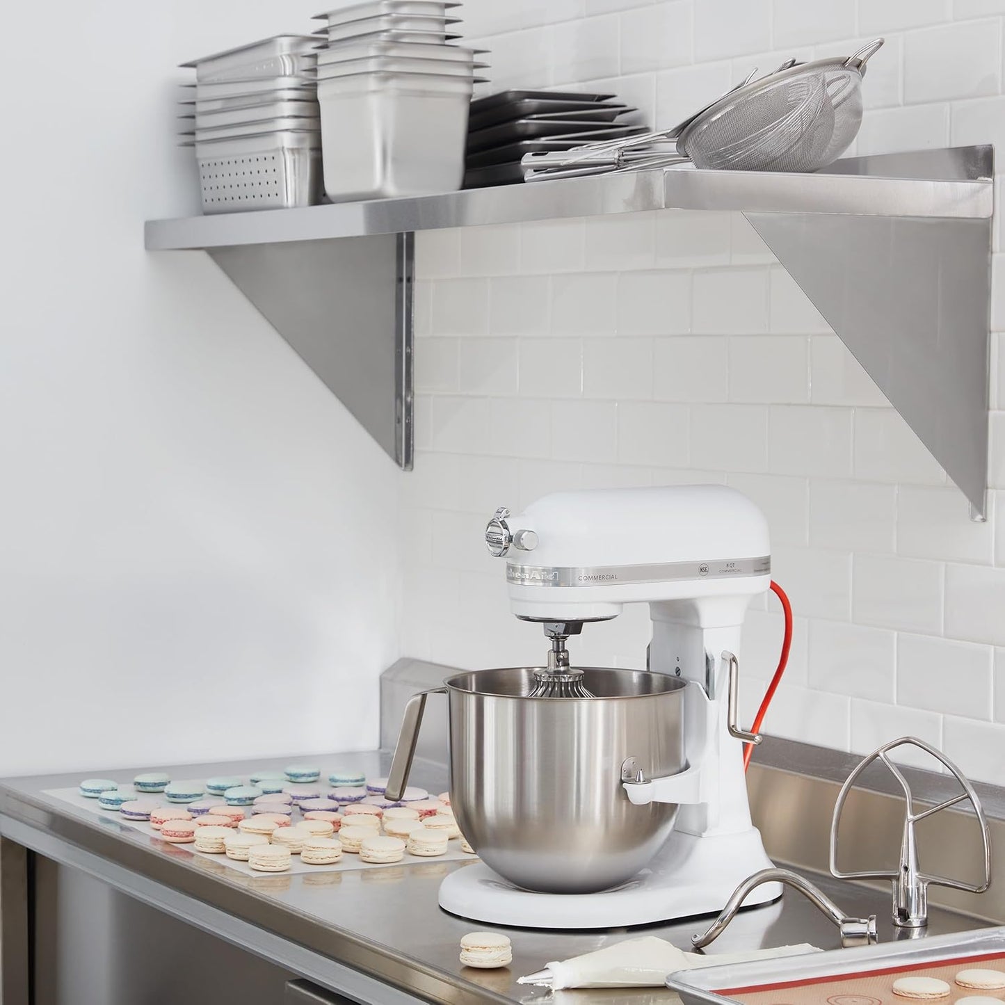 KitchenAid KSM8990WH 8-Quart Commercial Countertop Mixer, 10-Speed, Gear-Driven, White