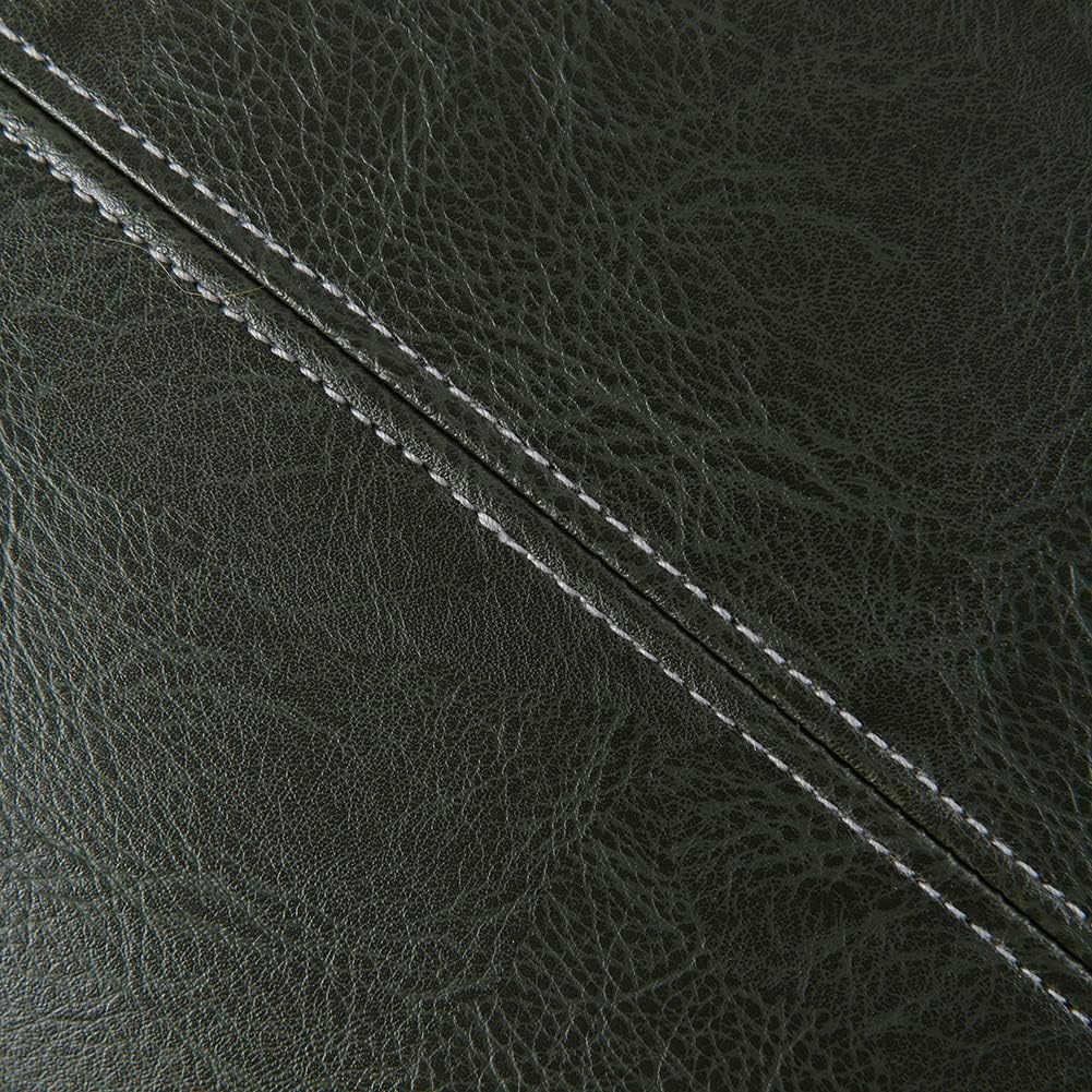 Fancy Homi Dark Green Long Lumbar Faux Leather Decorative Throw Pillow Covers 12x24 Inch for Living Room Couch Bed, Modern Farmhouse Boho Home Decor, Olive Green Hand Stitched Cushion Case 30x60 cm