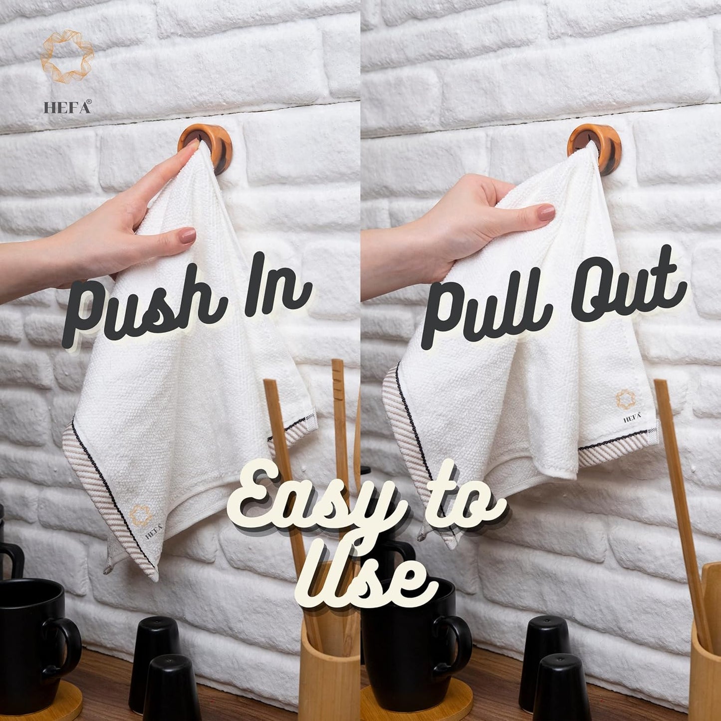 HEFA Towel Hooks - 8 Pack Eco (Helloween Orange) - Multi-Purpose Hooks for Hand, Dish, and Kitchen Towels - Kitchen Organization Gadgets