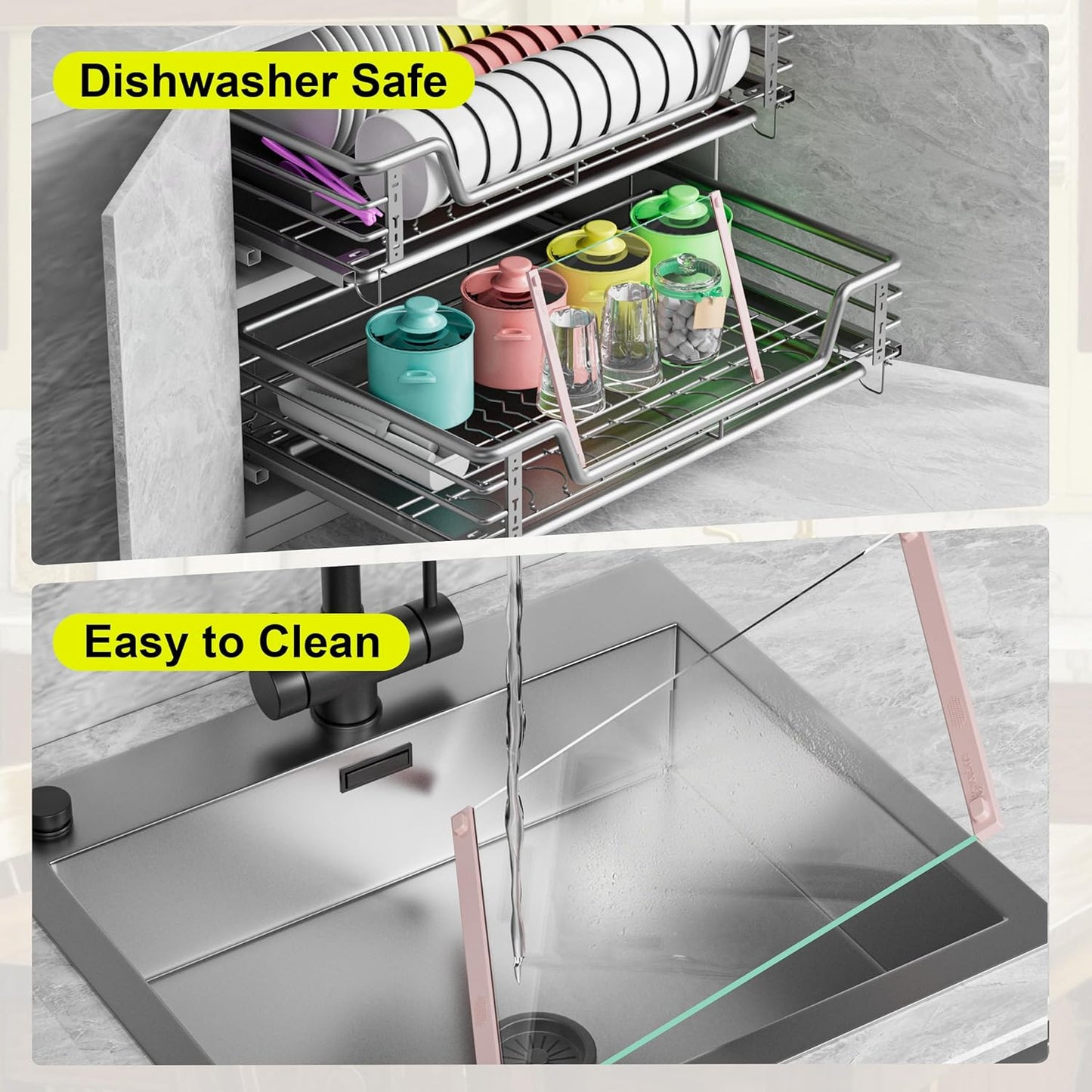 Glass Cutting Board with Silicone Grip, 80% Stronger Shatter Resistance and Slip Resistance,No Scratches/Microplastic-Free,Dishwasher Safe, Non Toxic Cutting Board for Kitchen (Pink-12 * 8"&16 * 12")