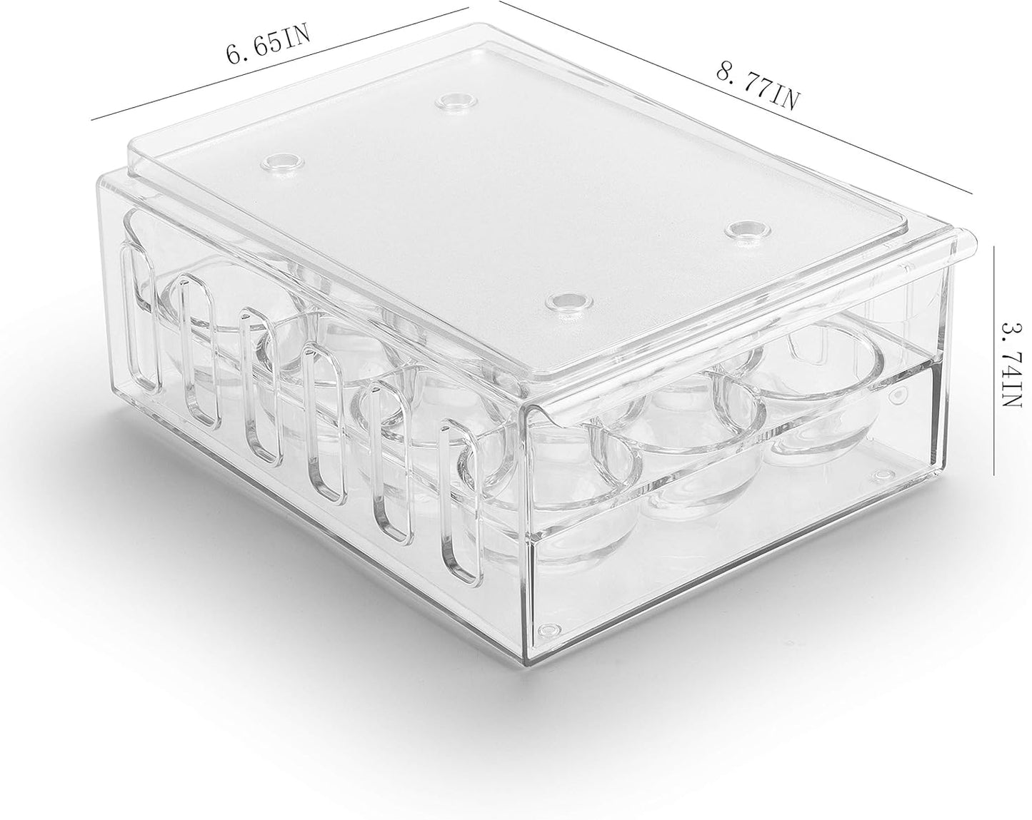 Ettori Egg Holder for Refrigerator Drawer Type Egg Container for Refrigerator BPA Free Fridge Organizer-12 Egg Storage,Stackable