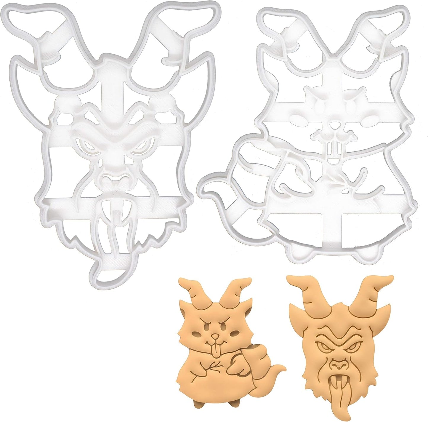 Set of 2 Krampus cookie cutters, 2 pieces - Bakerlogy