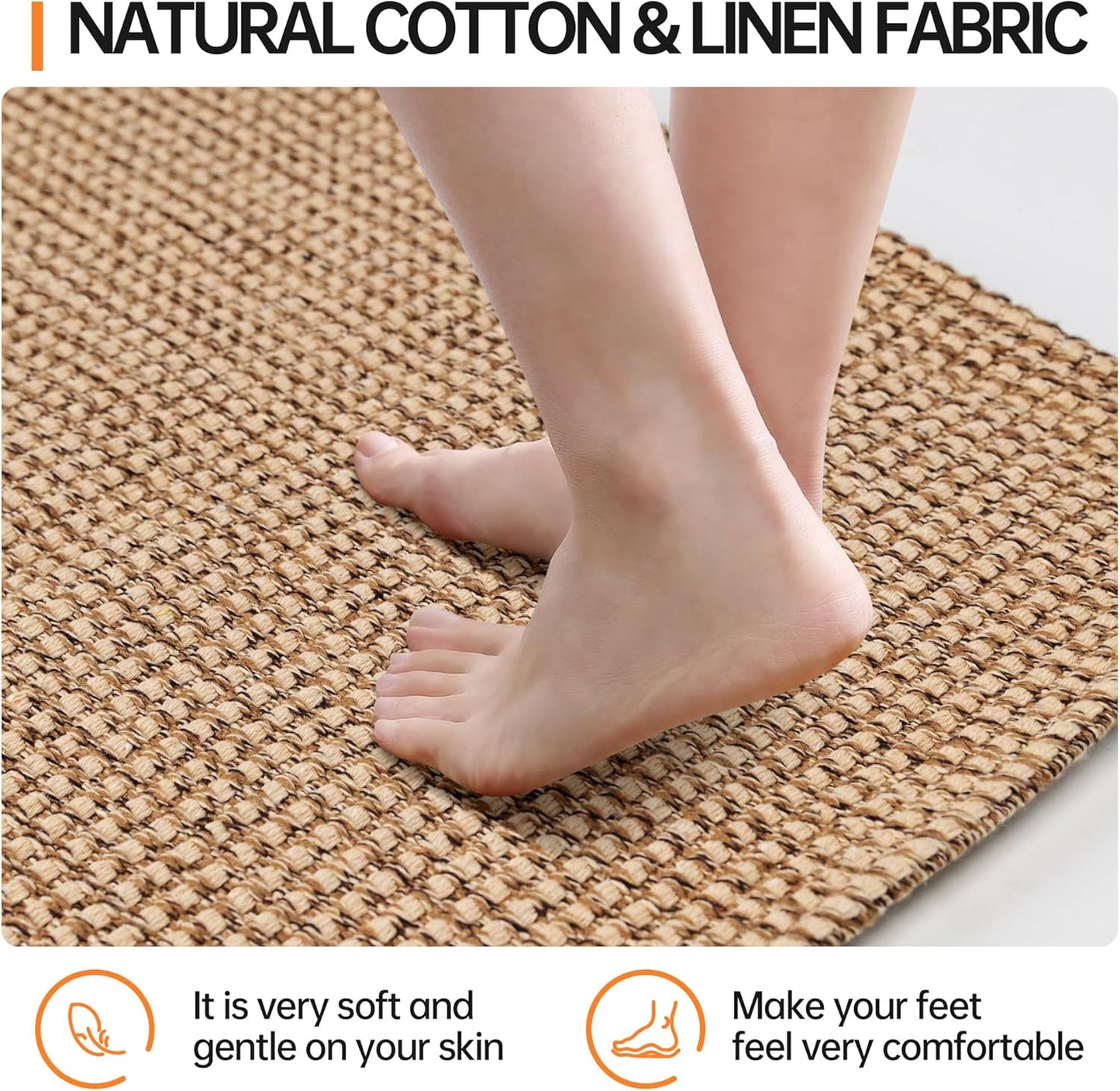 Kitchen Rugs and Mats Non Skid Washable [2PCS] (24" x 36"+ 24" x 60"), Absorbent Kitchen Floor Mats, Boho Cotton Kitchen Runner Rugs Comfort Standing Mat for Sink Hallway Laundry