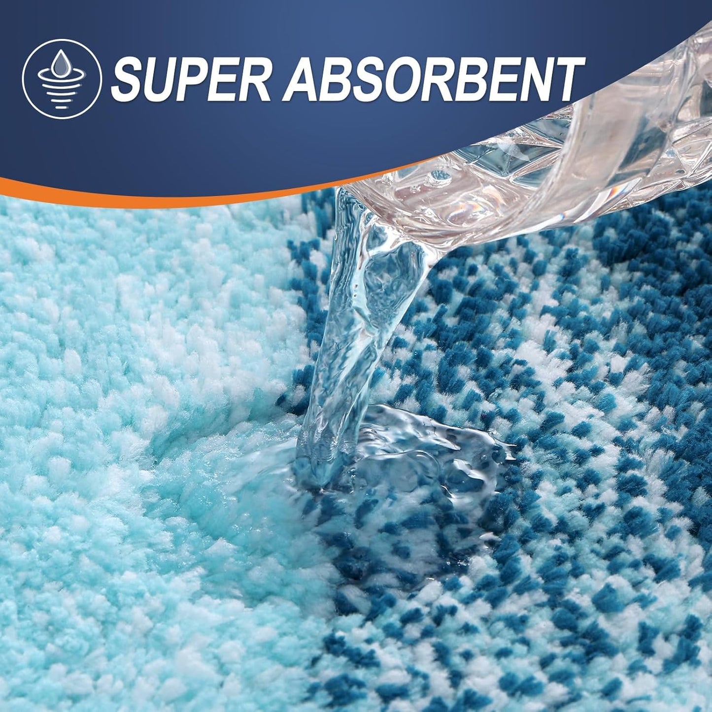 OLANLY Bathroom Runner Rugs 59x20, Extra Soft Absorbent Microfiber Bath Rugs, Rubber Backing, Quick Dry, Washable Bath Mats for Bathroom Floor, Tub and Shower, Home Decor Accessories, Peacock Blue