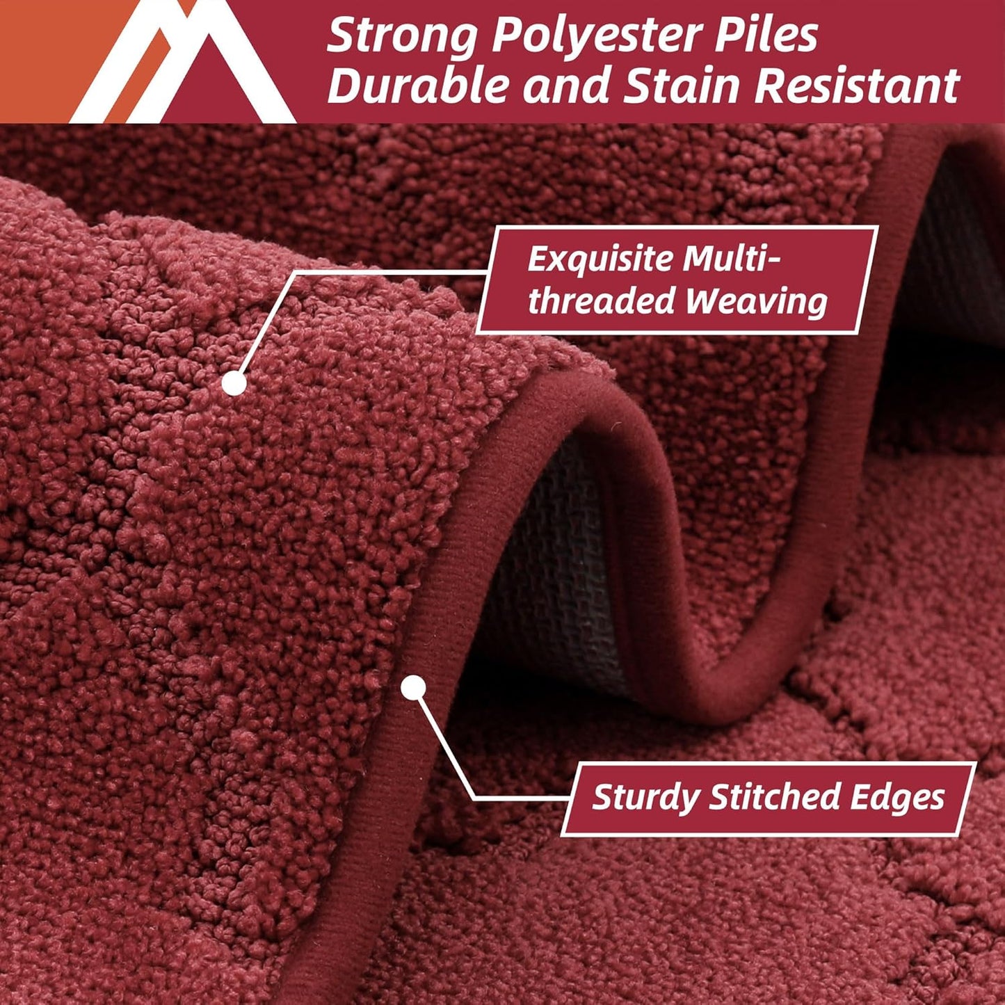 COSY HOMEER Soft Kitchen Floor Mats for in Front of Sink Super Absorbent Kitchen Rugs and Mats 20"x79" Non-Skid Kitchen Mat Standing Mat Washable,Polyester,Red