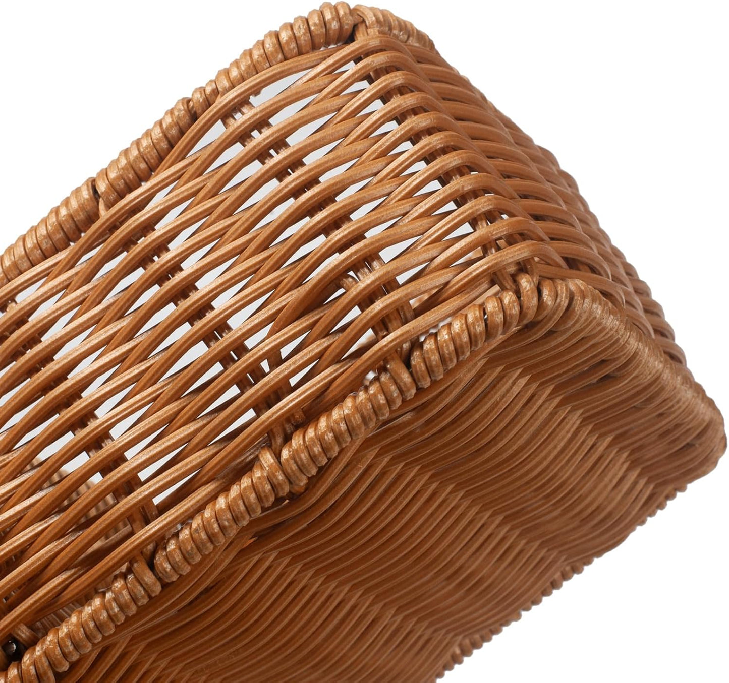 Toilet Tank Basket, Toilet Basket Tank Topper, Imitation Rattan Basket, Woven Basket, Bathroom Storage Basket for Organizing and Decor (16.5 x 5.5 x 3.5 inch)