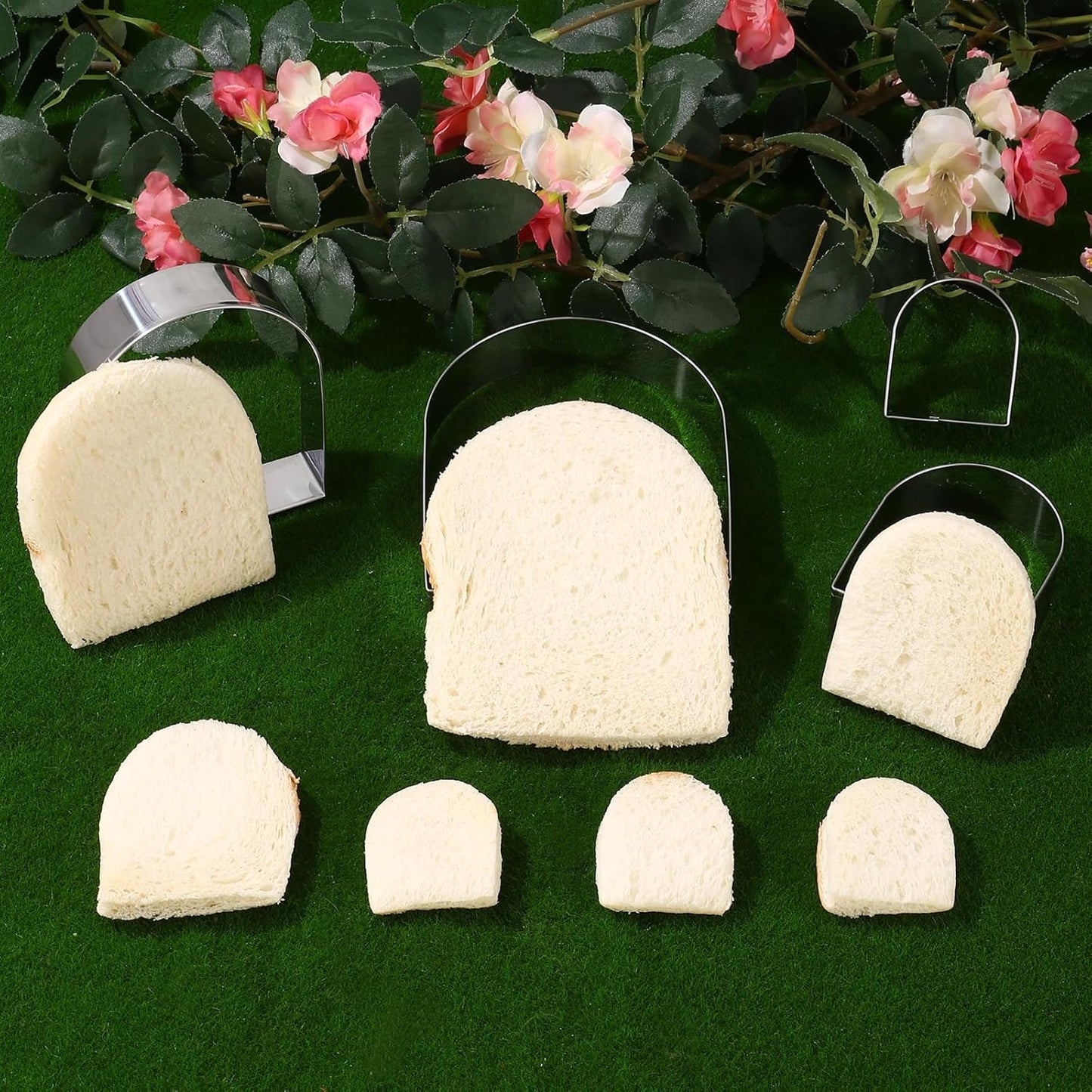 Arched Cookie Cutter Set ANCKNE 4 piece geometric cookie cutter molds - Stainless steel from 2 to 5 inches, Cake Cutters for Kitchen Baking