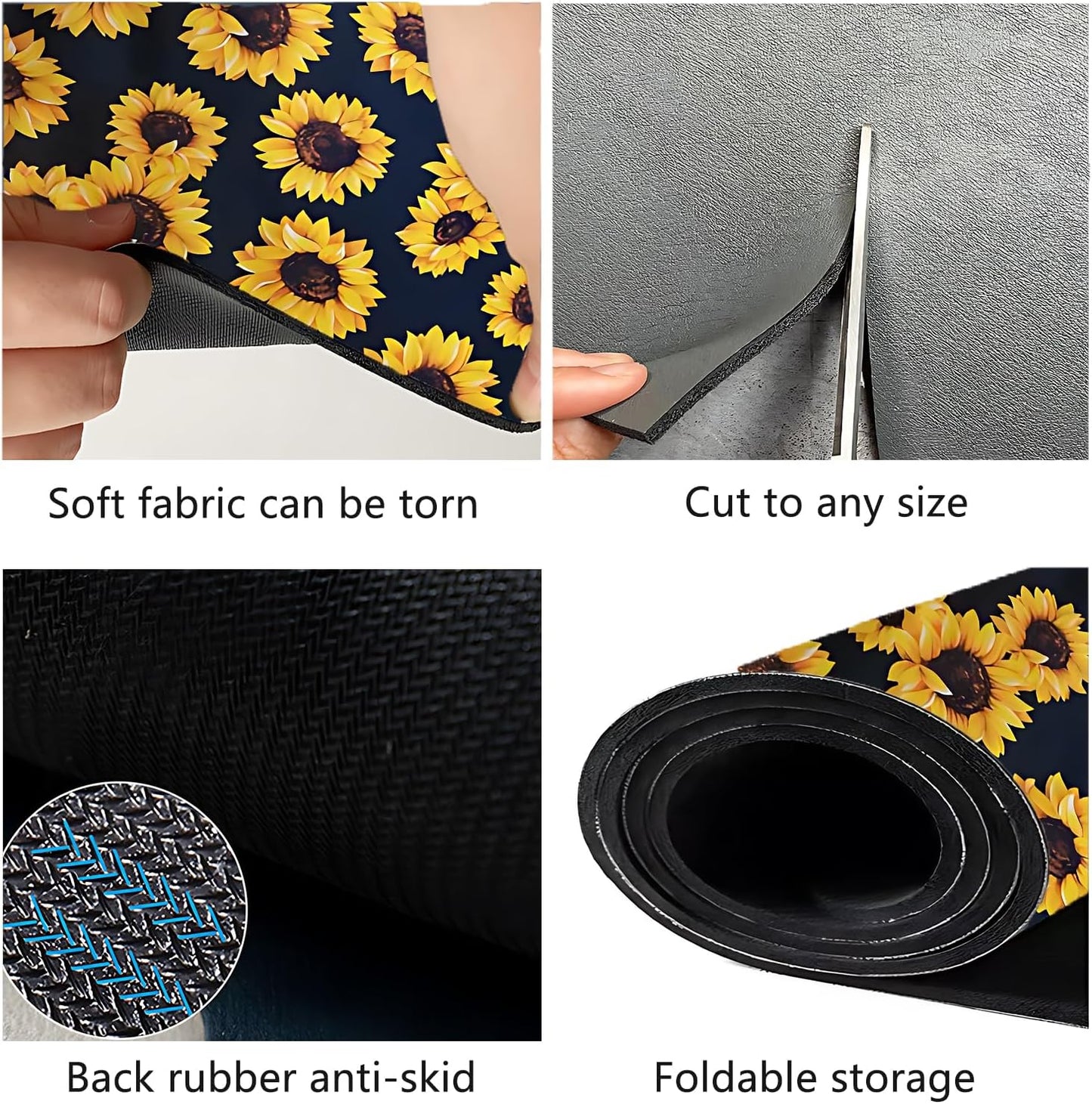 Dish Drying Mat Foldable Fall Kitchen Drying Mat Absorbent Sink Mat Multi-Purpose Coffee Pad Easy To Clean,Kitchen Gadgets,sunflower decor(sunflower) (16inches*18inches)