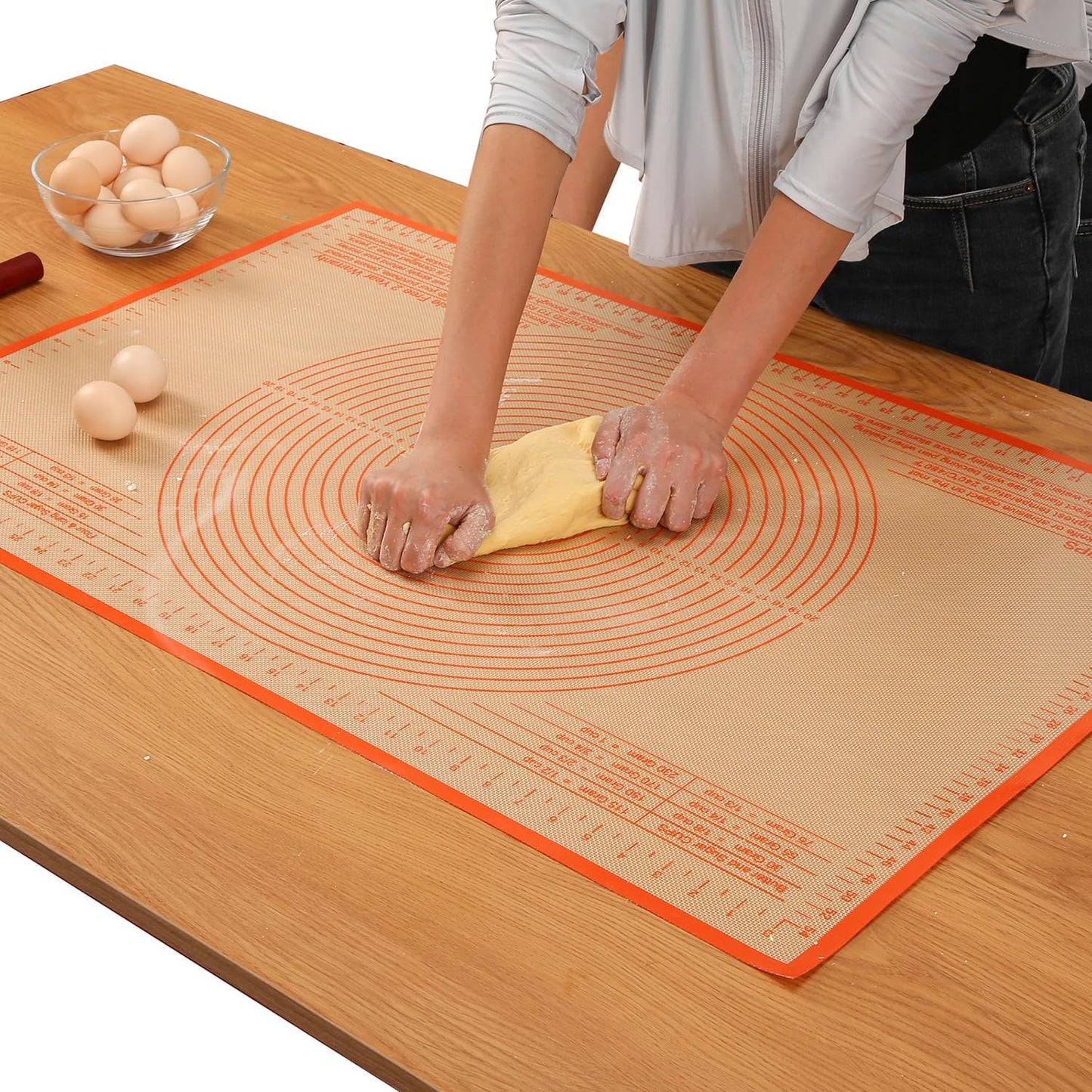Pastry Mat 36x24 Inch Silicone Baking Mats Perfect for Dough, Pastry, Pie Crust, Fondant, Bread, Cookies, Pasta, Pizza, Kitchen Counter Mat