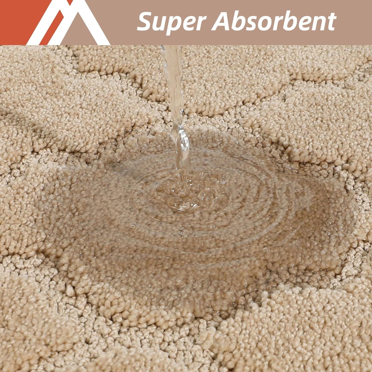 COSY HOMEER-Kitchen-Rugs-Non-Slip-Washable 24"x60" Absorbent Kitchen Runner Rug Polyester Kitchen Mats for Floor Soft Standing Floor Mats for Sink Mat,Hallway,Laundry,Beige