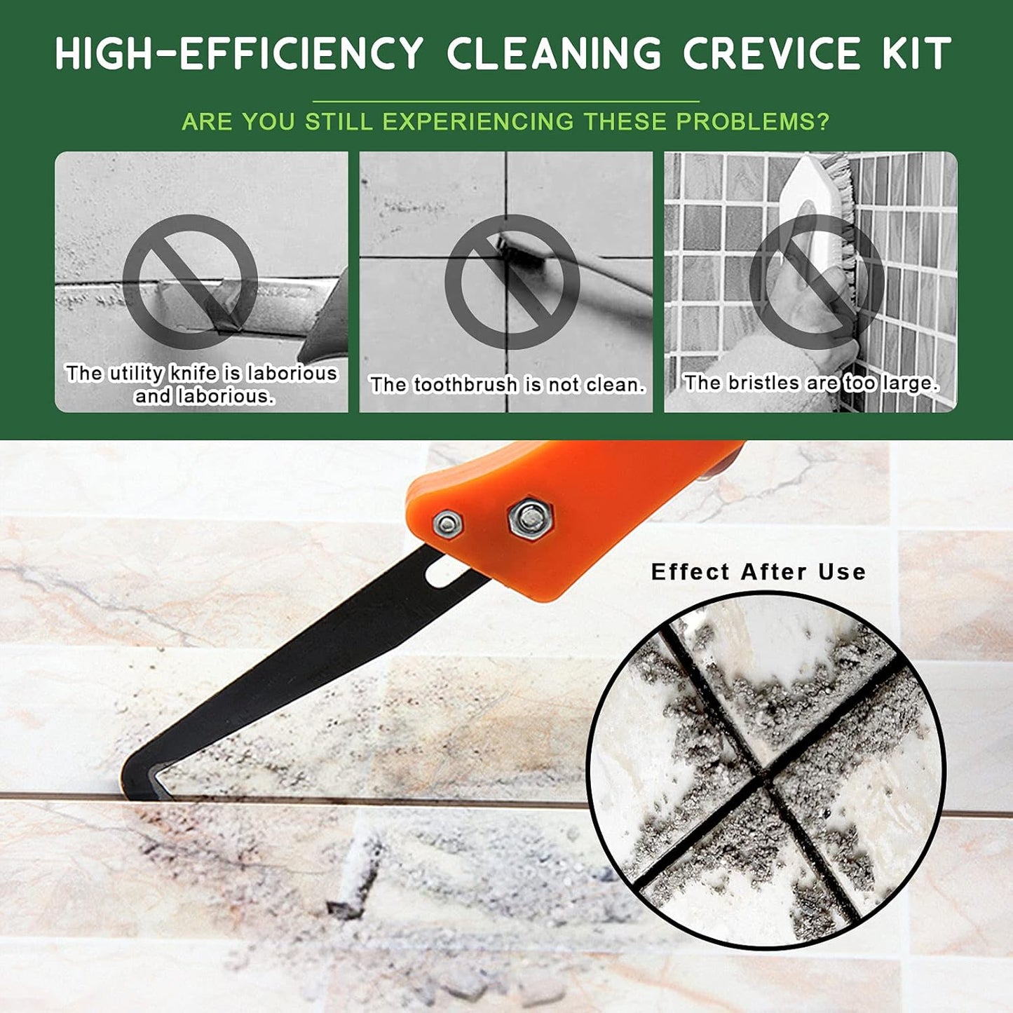 Keadic 22 Pcs Grout Removal Tool Set Contains Grout Saw Knife, Grouts Hand Saw with 8'' Diamond Surface Blades, Tile Joint Cleaning Brush, Caulking Edge Tool Grout Cleaner for Joints Seams Corner