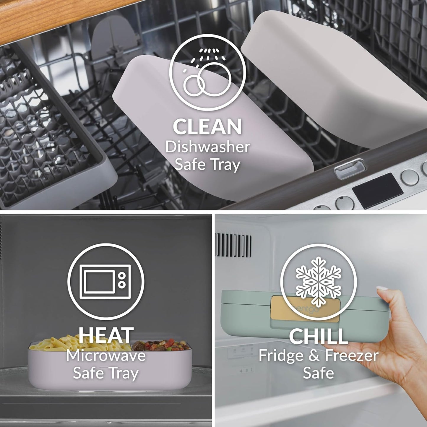 Bentgo Modern - Adult & Teen Bento Lunch Box; 3-4 Compartments, Leak-Resistant, 5.5 Cup Capacity/44 fl oz, Improved Locking Clips, Reusable, BPA-Free, Dishwasher/Microwave Safe Tray (Mint Green)