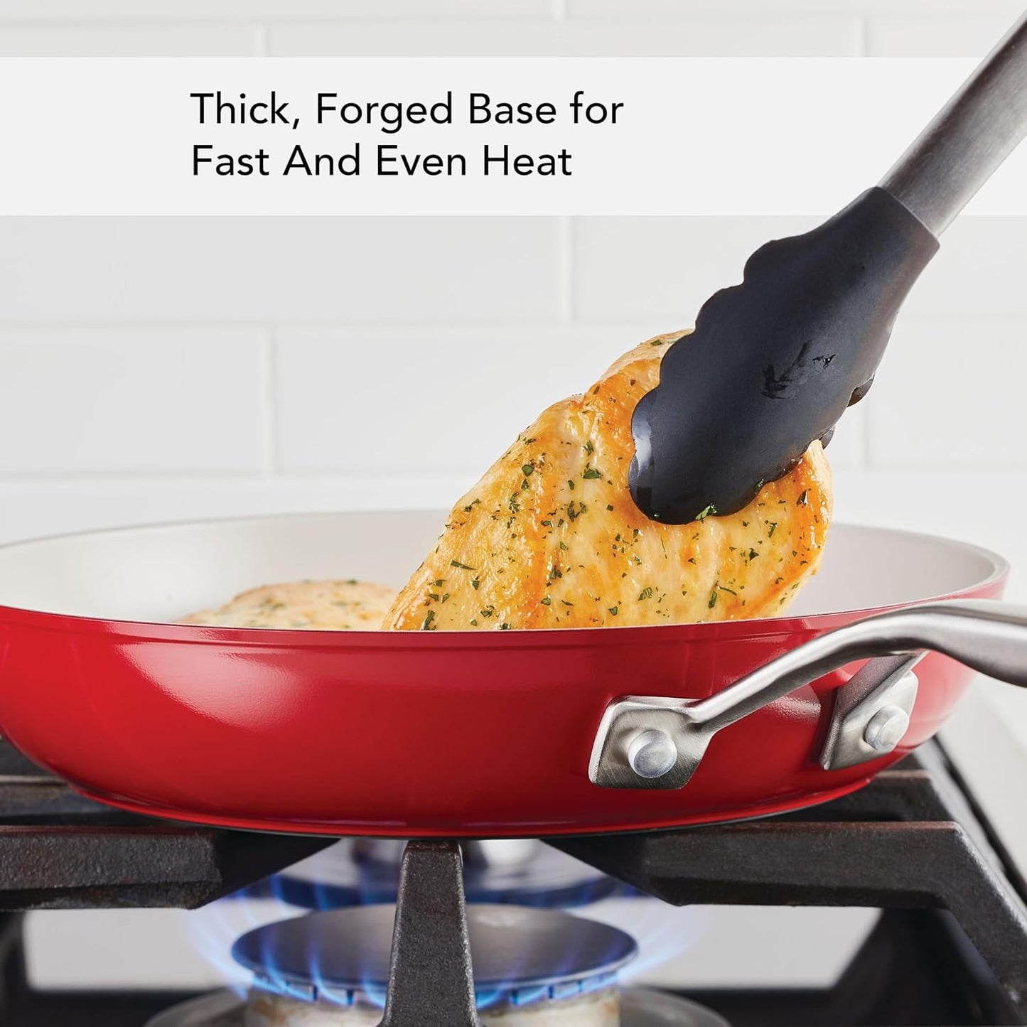 KitchenAid Hard Anodized Ceramic Hard Anodized Ceramic Nonstick Frying Pan, 12.25-Inch - Empire Red