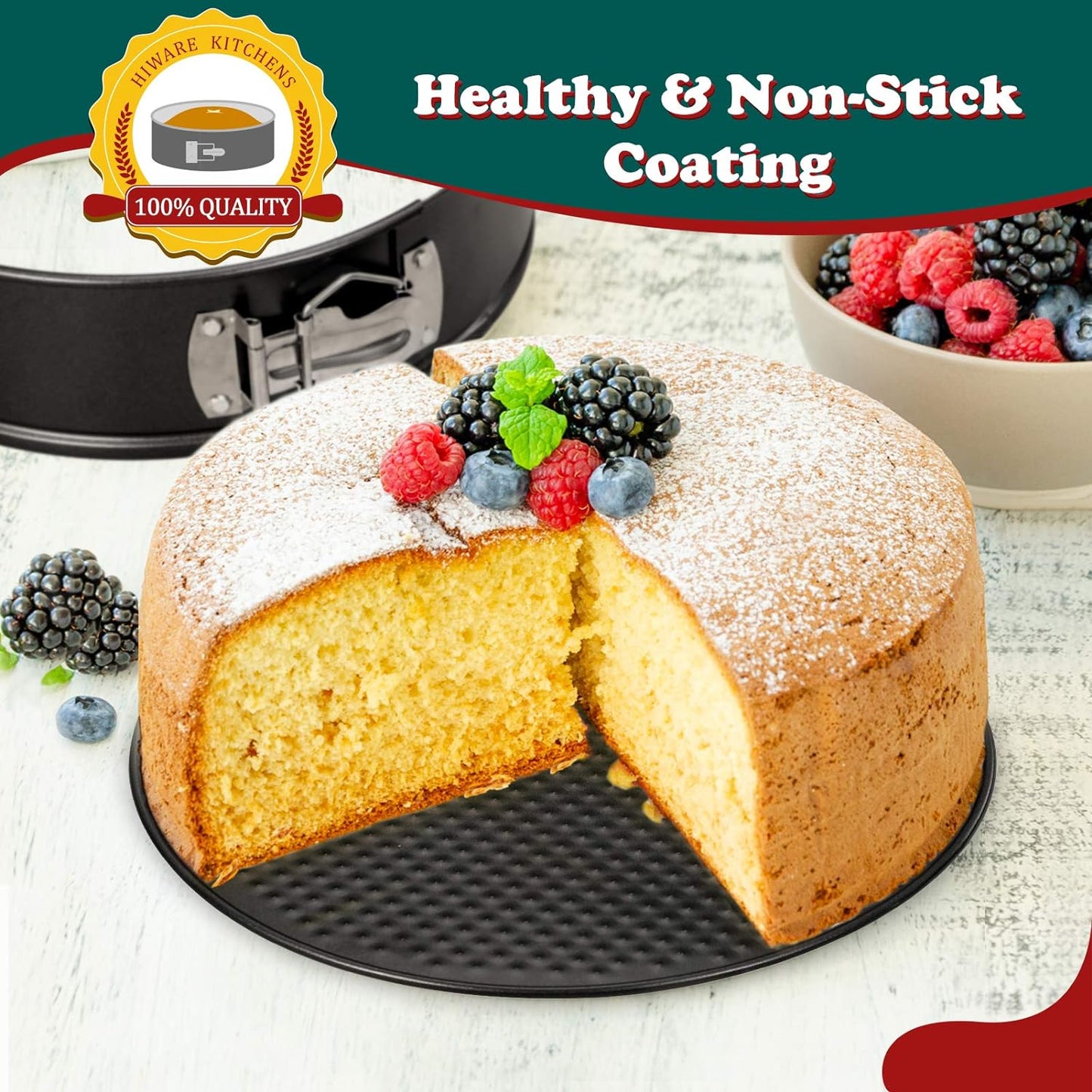 Hiware 6 Inch Non-stick Springform Pan with Removable Bottom - Leakproof Cheesecake Pan, Compatible with 3 Qt Instant Pot