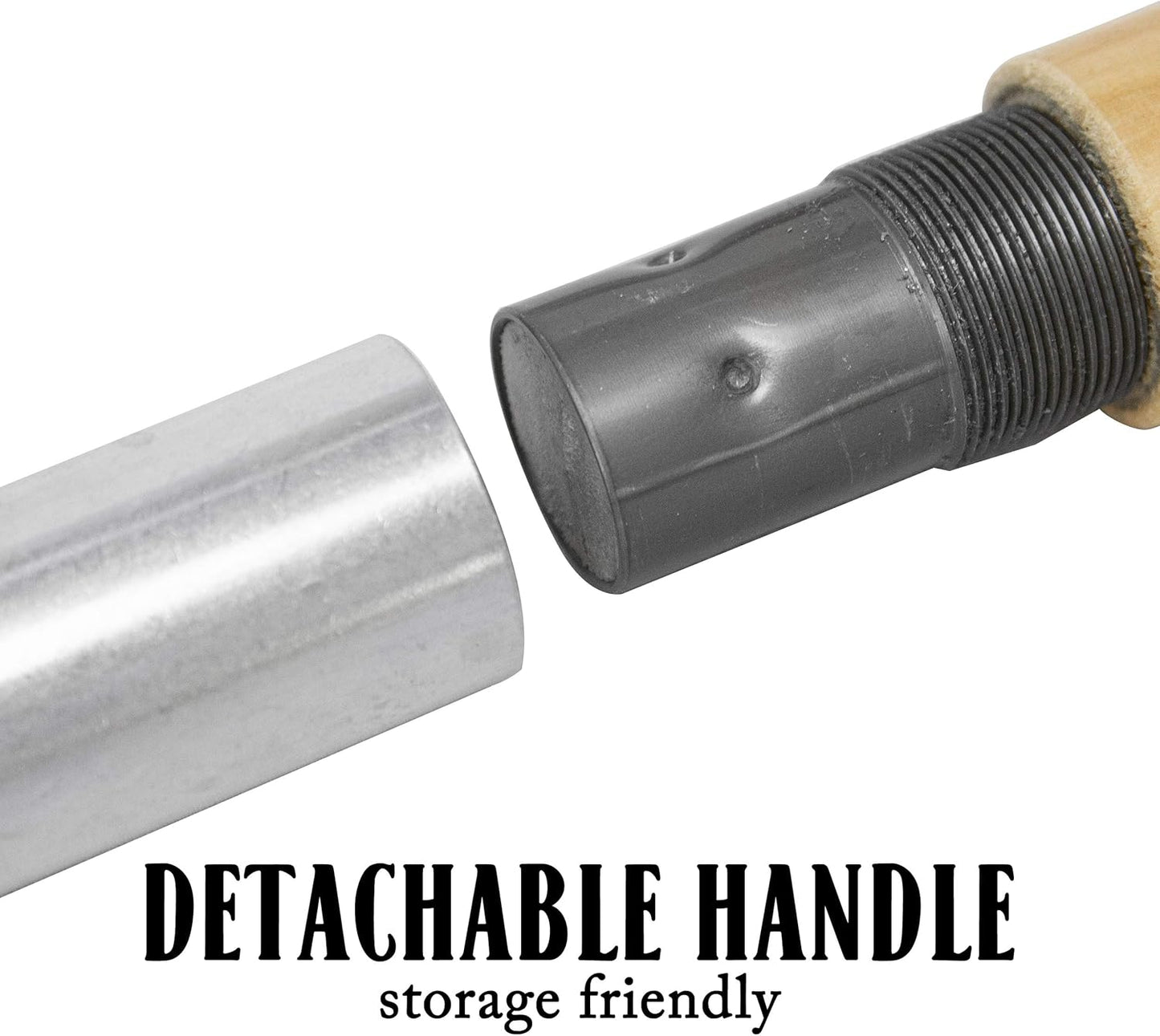 Chicago Brick Oven Pizza Turning Peel PRO - 9" Diameter- 31.5" Detachable Wooden Handle with Leather Strap, Premium Hard Aluminum, Perfect for Professional & Home Use, Ideal Bakeware, Oven Accessory